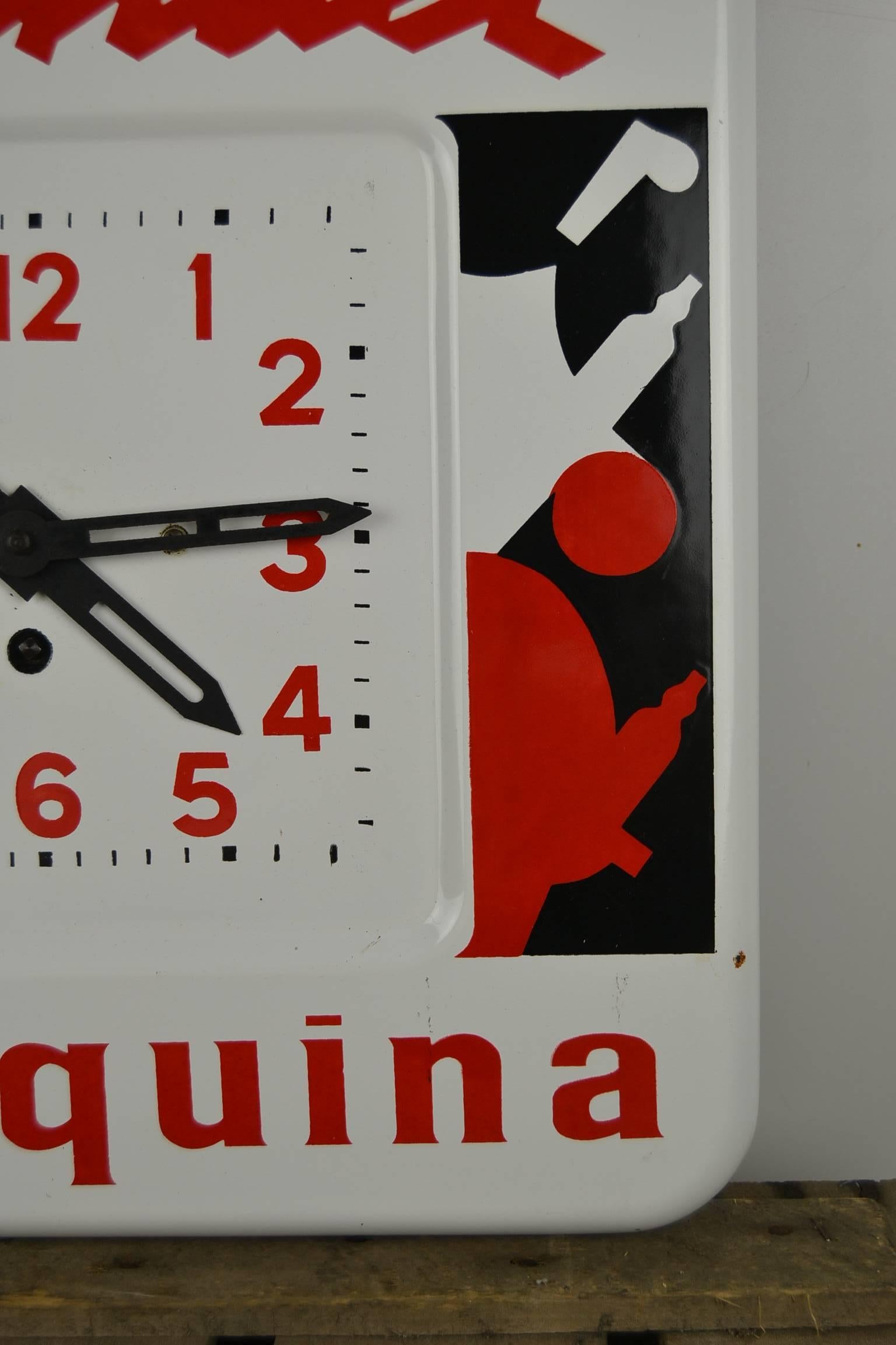 Enameled French St Raphaël Advertising Wall Clock