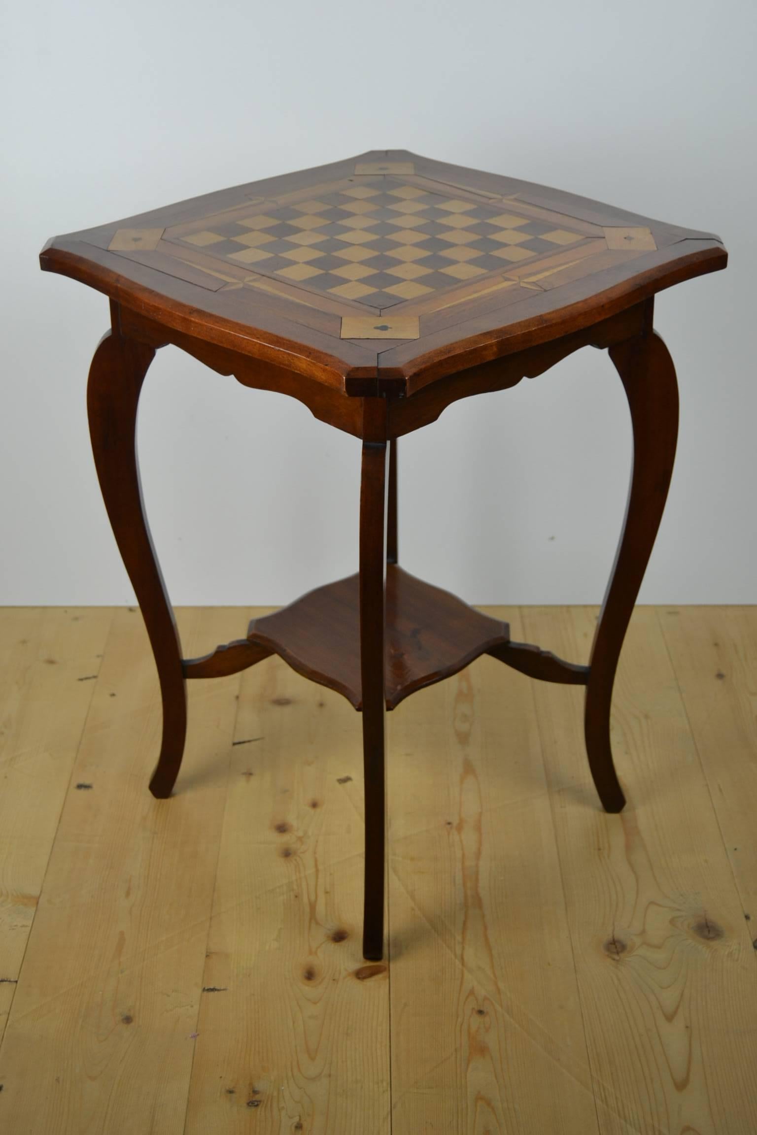 Inlaid Wood Game Table, Card Table 1