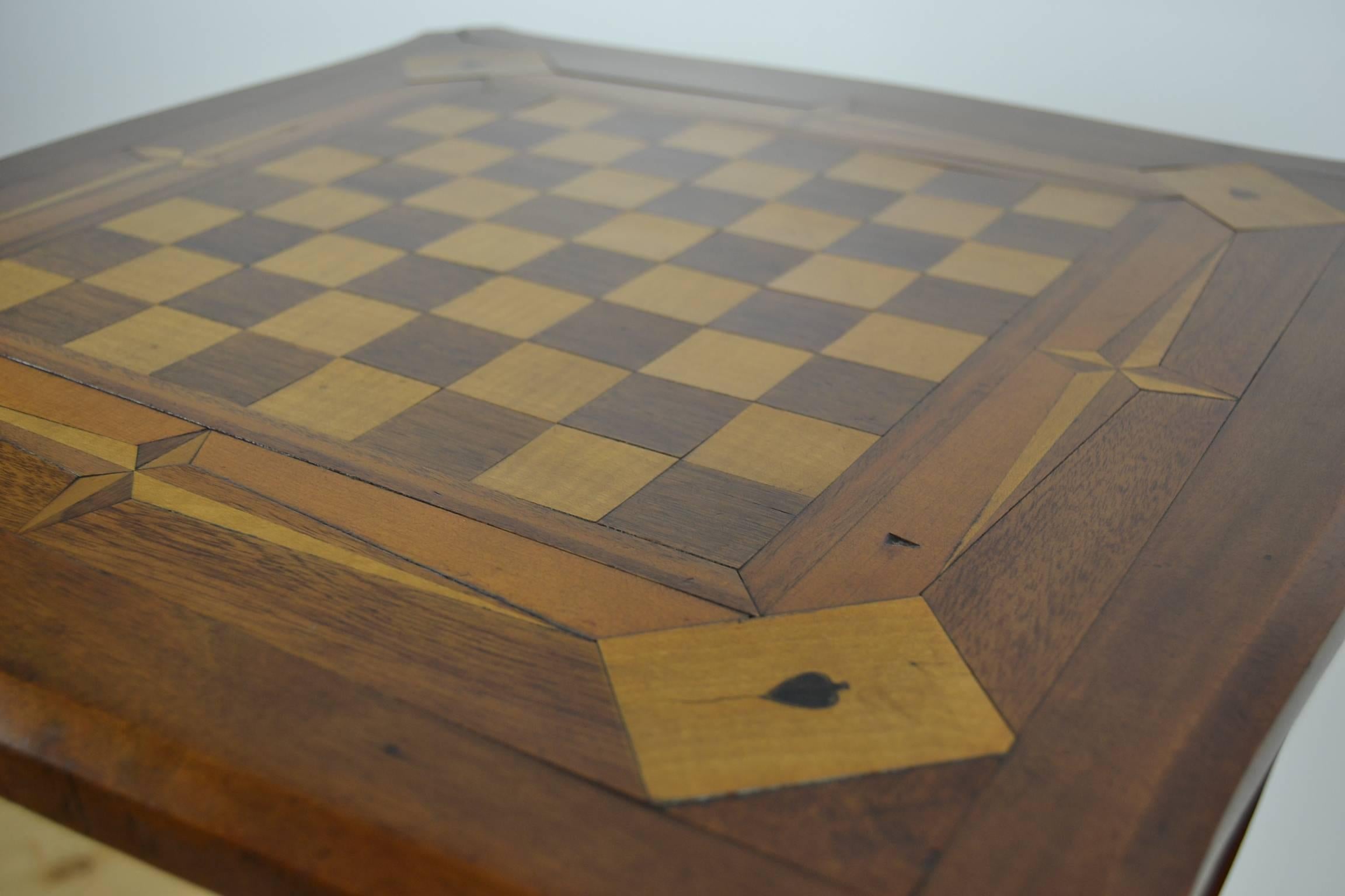 Inlaid Wood Game Table, Card Table 2