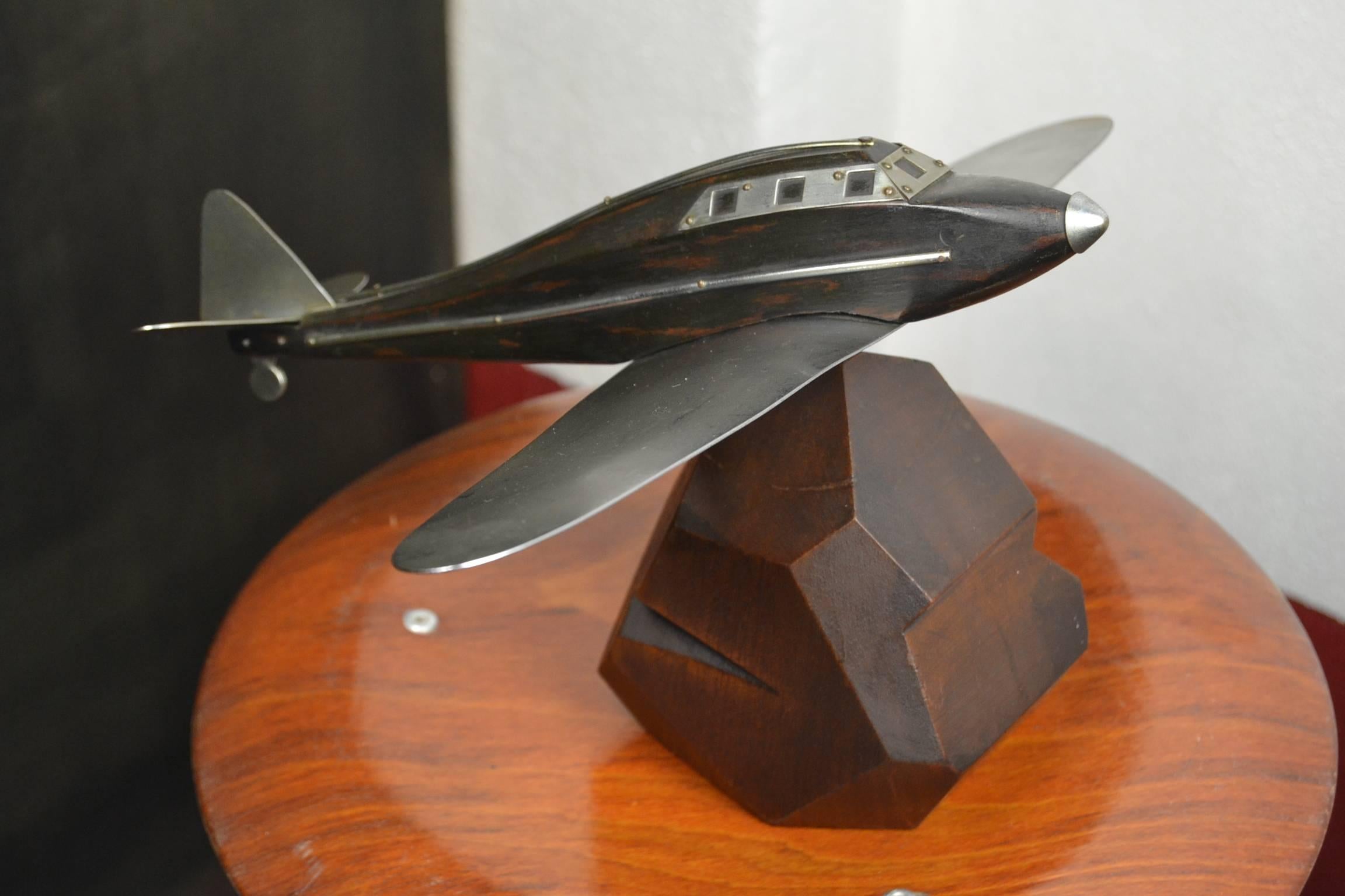 20th Century Art Deco Wooden Airplane Model
