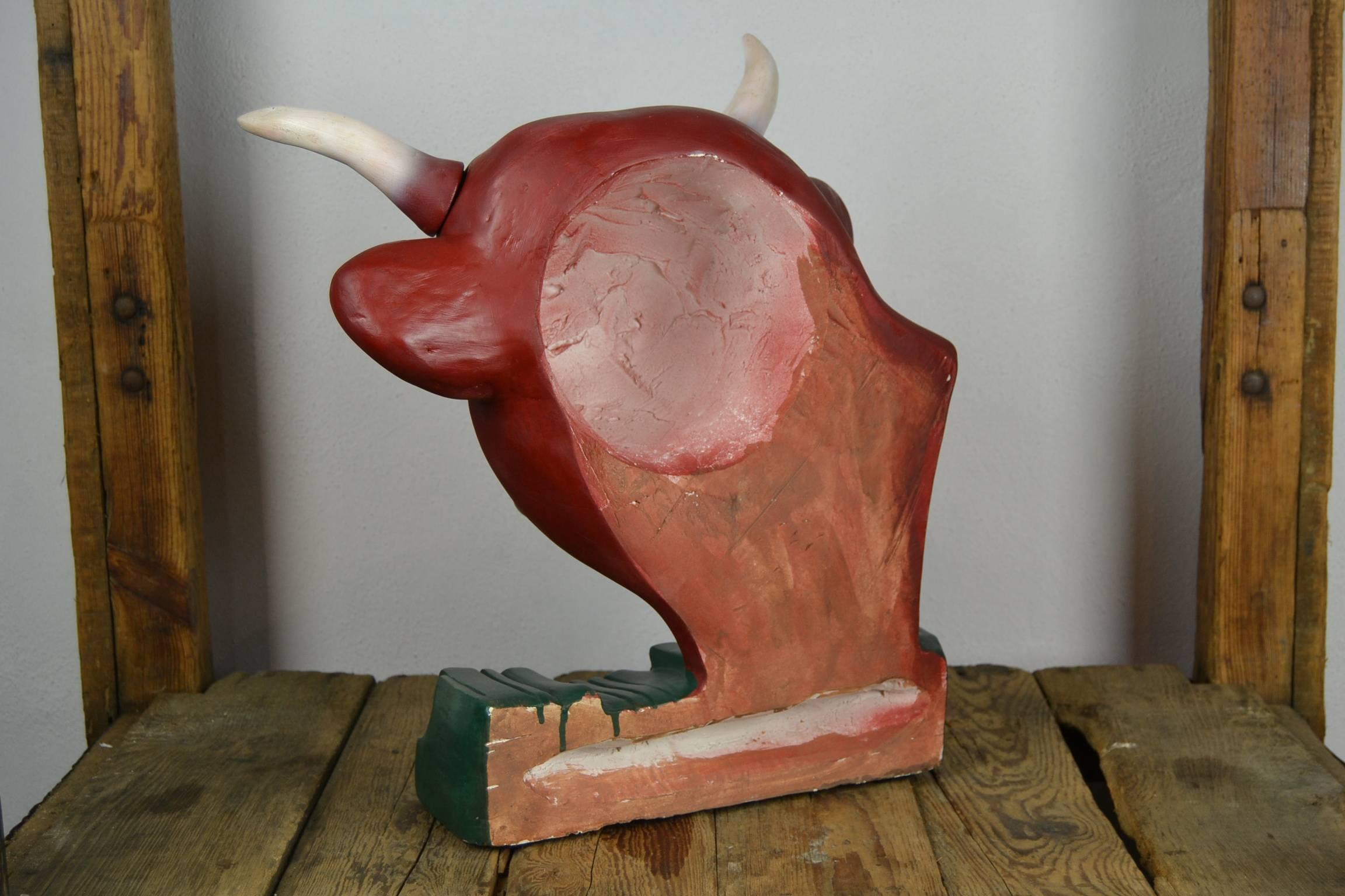 La Vache Qui Rit , Big Plaster Counter Display Sign for the Cow which laughs  In Good Condition In Antwerp, BE