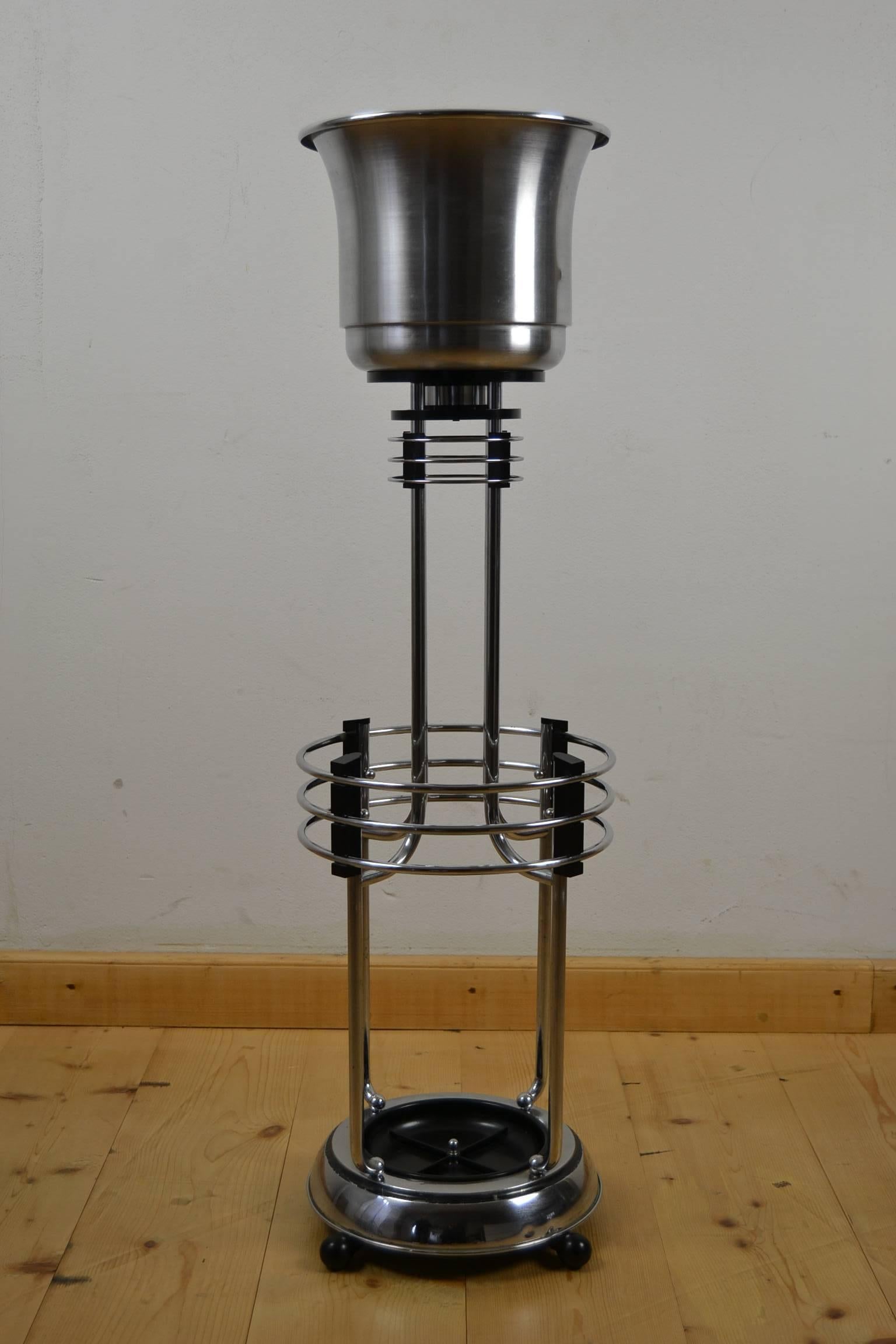 20th Century 1930s Chrome and Bakelite Plant Stand or Champagne Bucket Stand