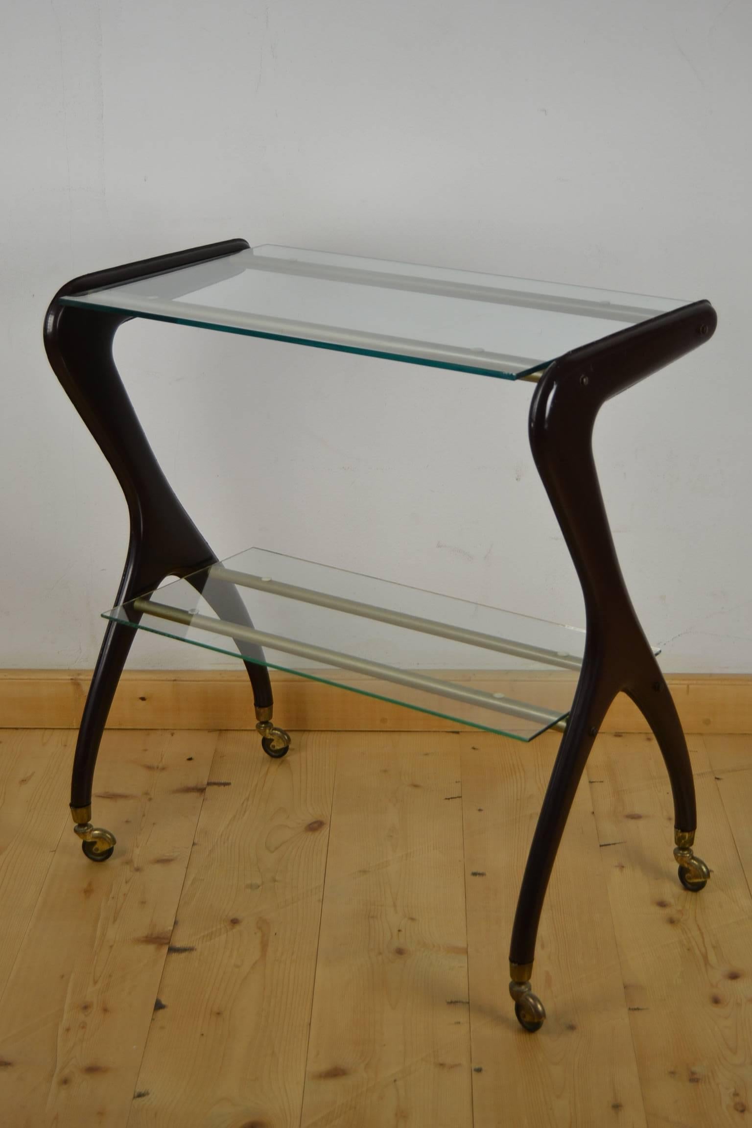 Carlo Mollino style Drinks Trolley, Side Table In Good Condition In Antwerp, BE