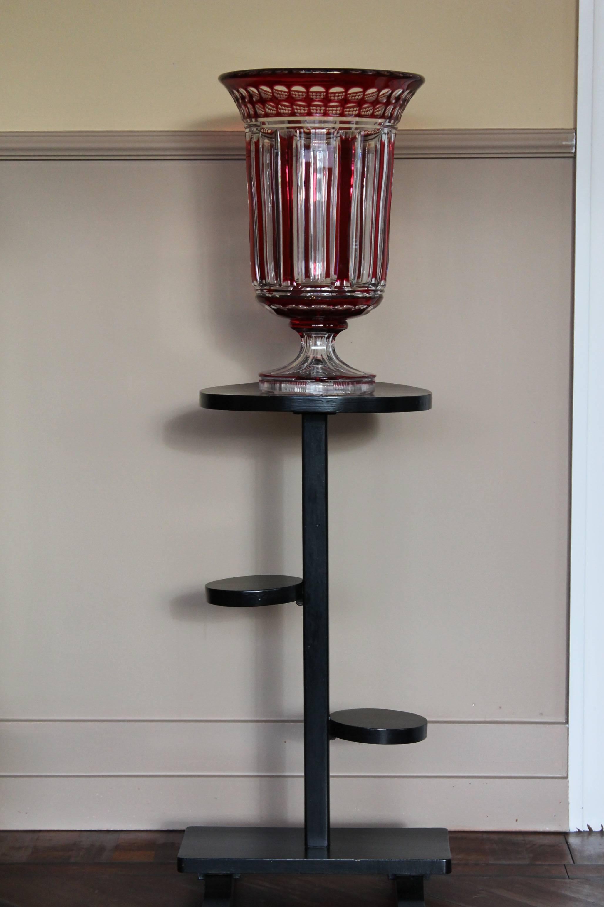 Art Deco Huge and Rare VSL Red Crystal Vase