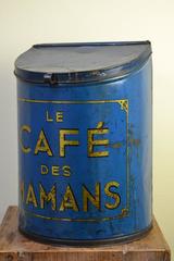 Old Big Blue Tin Coffee Box