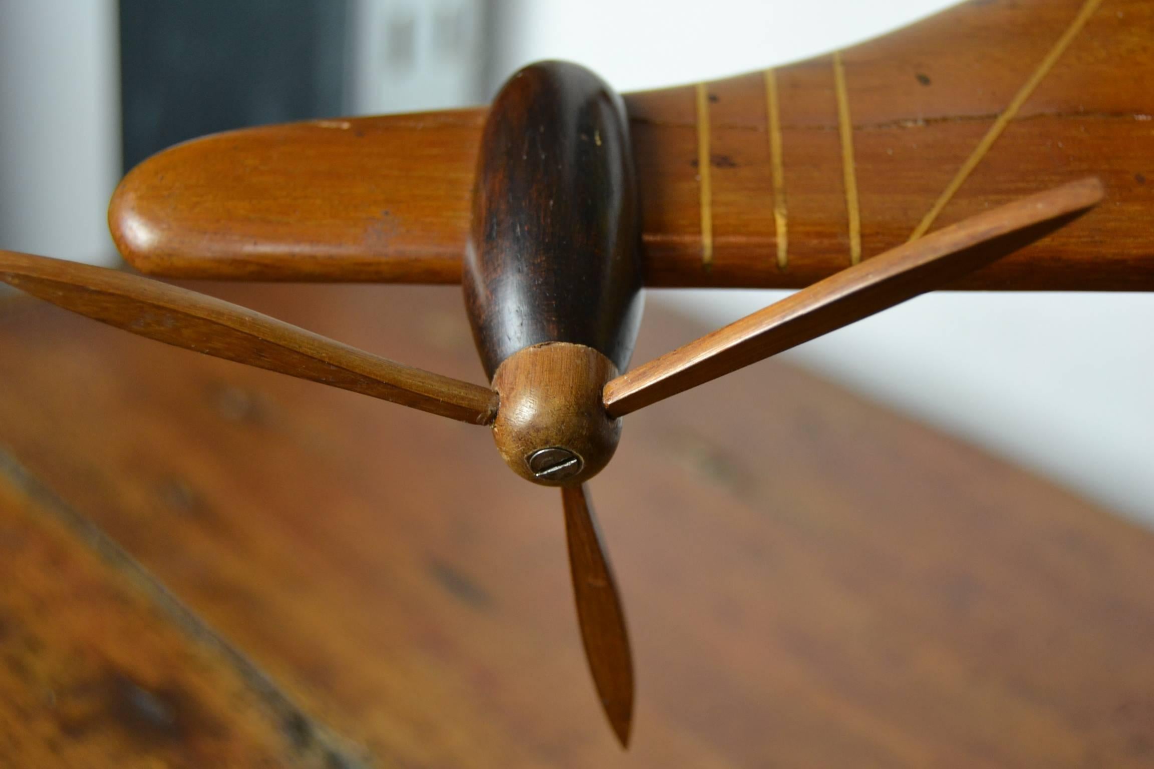 Art Deco Wooden Aeroplane Desk Set 3