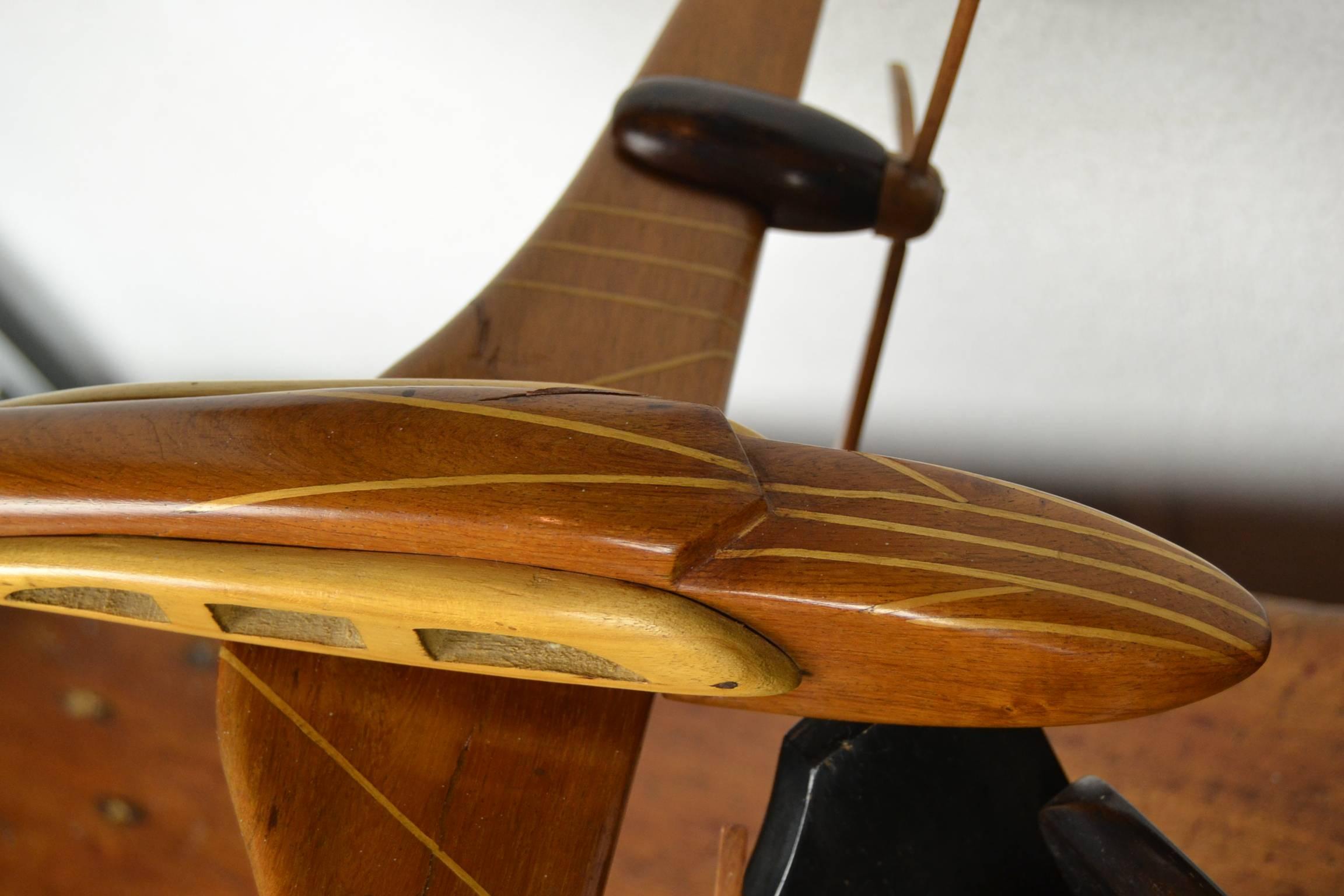 Art Deco Wooden Aeroplane Desk Set 2