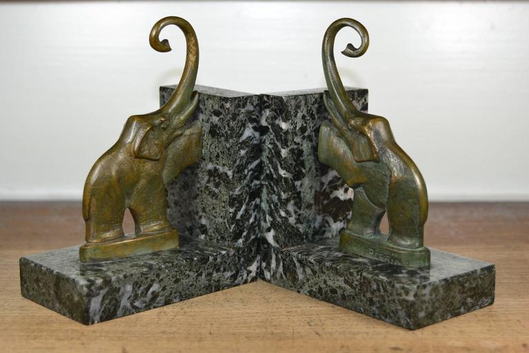 French, Art Deco Elephant Bookends at 1stDibs