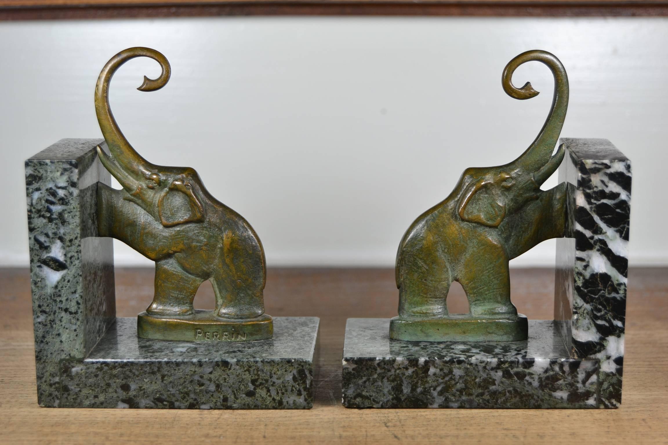 French, Art Deco Elephant Bookends 2