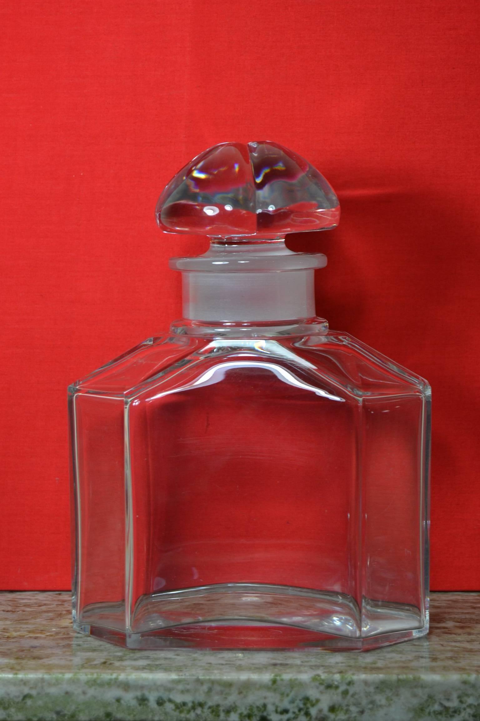 Large Guerlain Perfume Bottle , Baccarat  Crystal, France , Art Deco 1