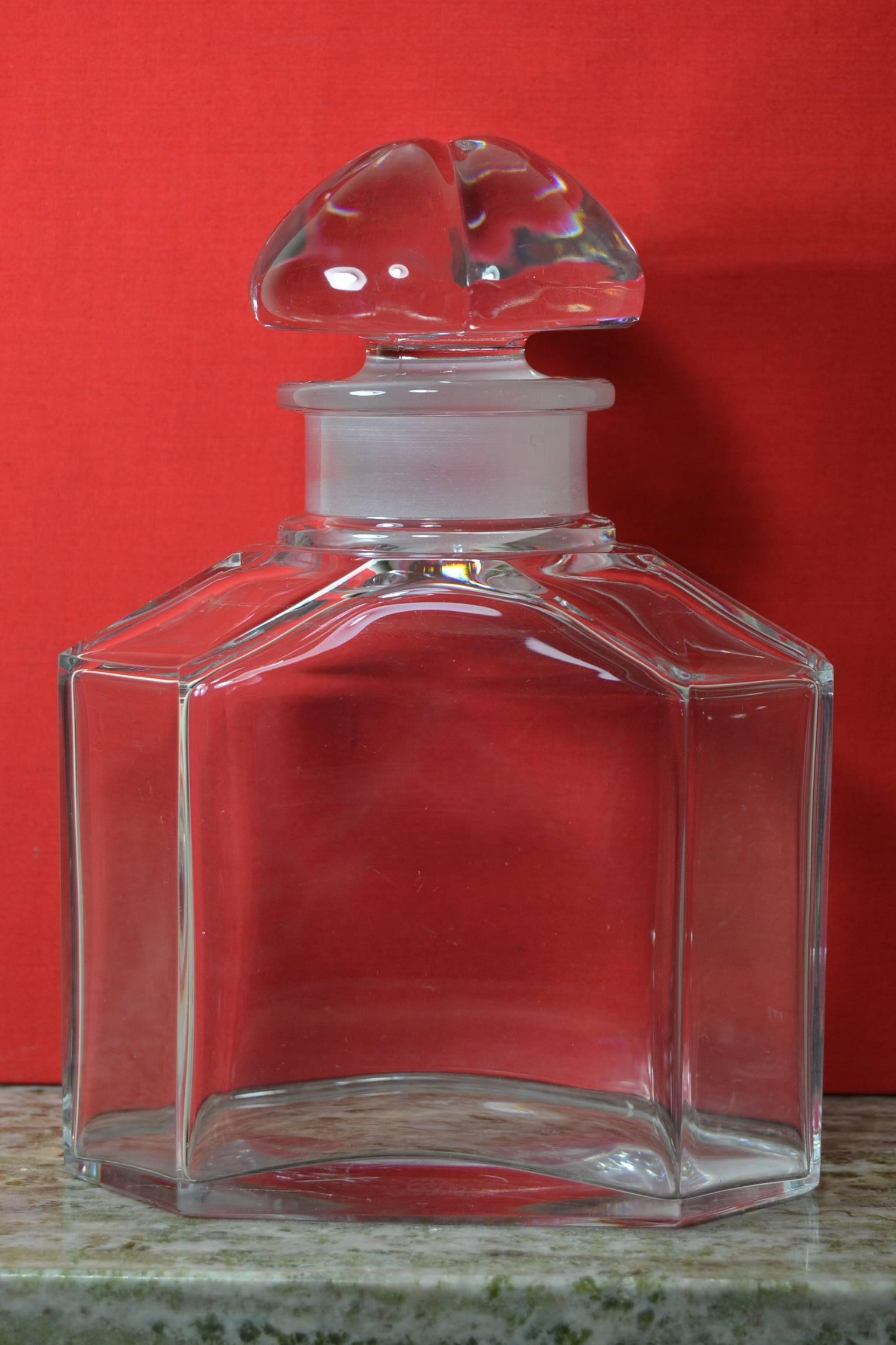 Large Guerlain Perfume Bottle , Baccarat  Crystal, France , Art Deco 2