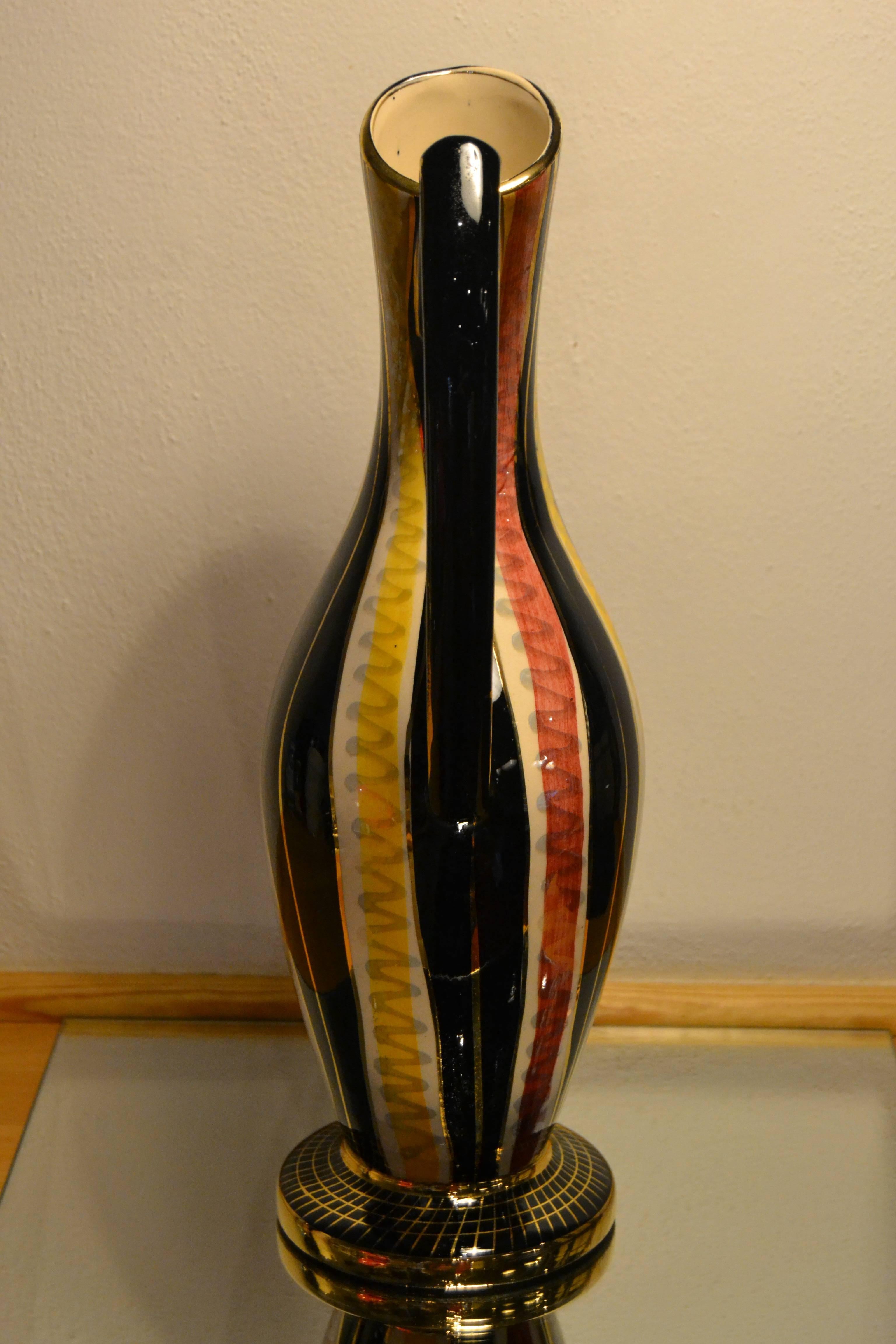 Belgian 1950s Ceramic Vase by H.Bequet