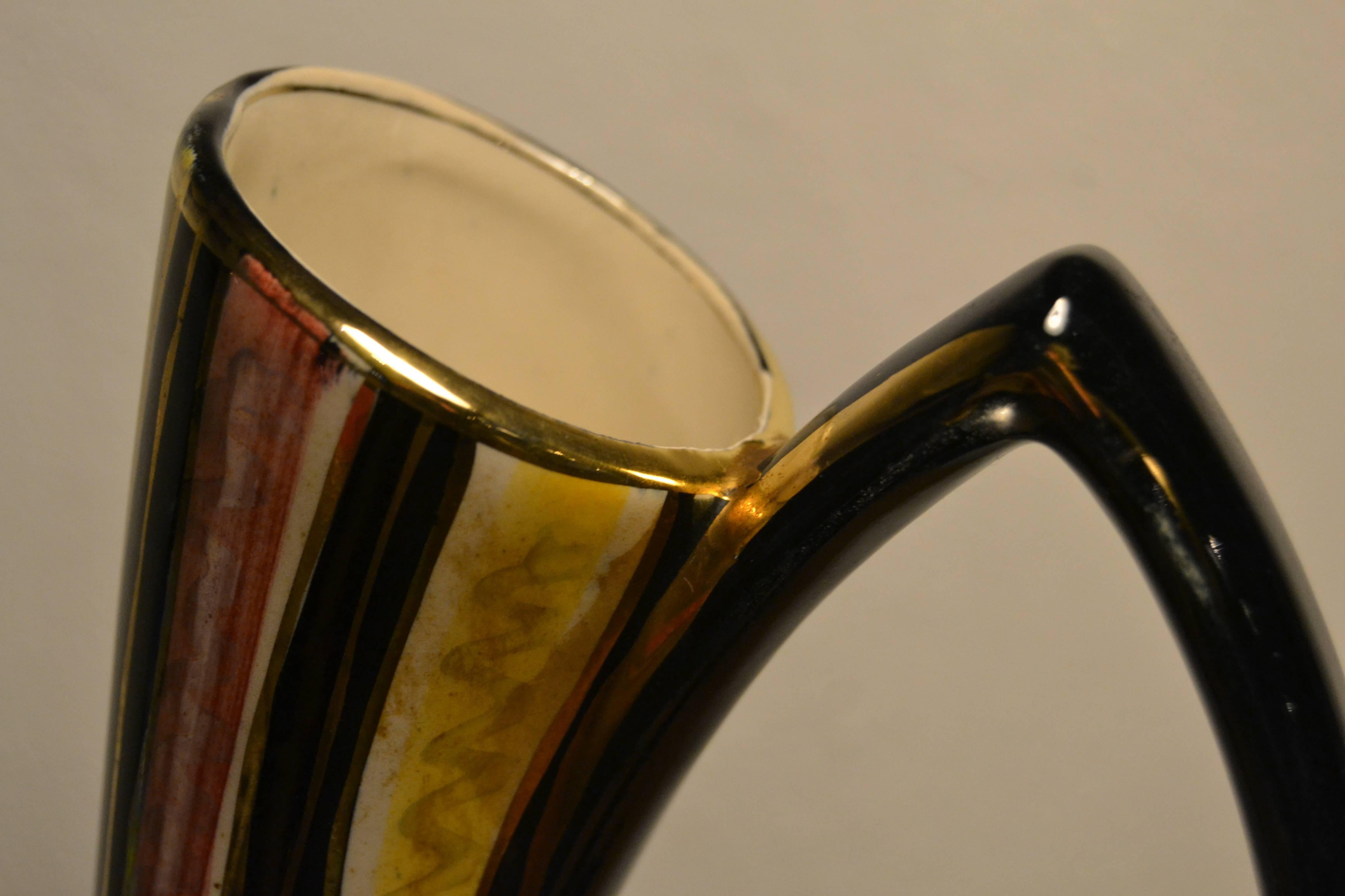 Mid-Century Modern 1950s Ceramic Vase by H.Bequet
