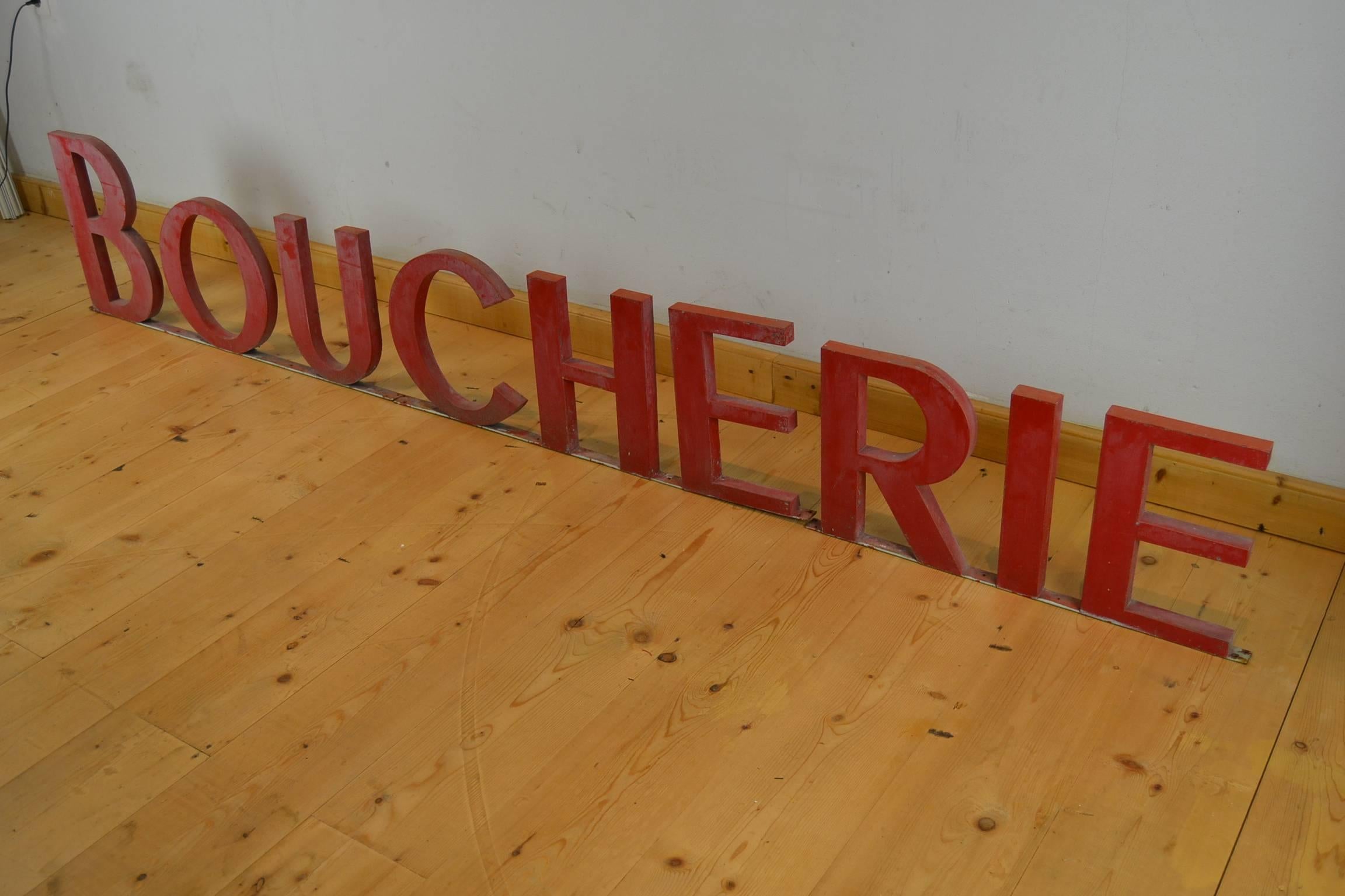 Large Zinc Sign Boucherie 2