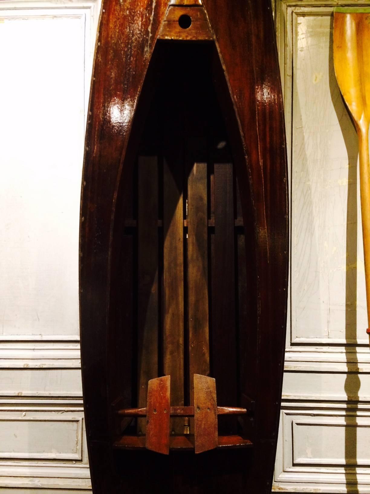 20th Century Antique Wooden Canoe