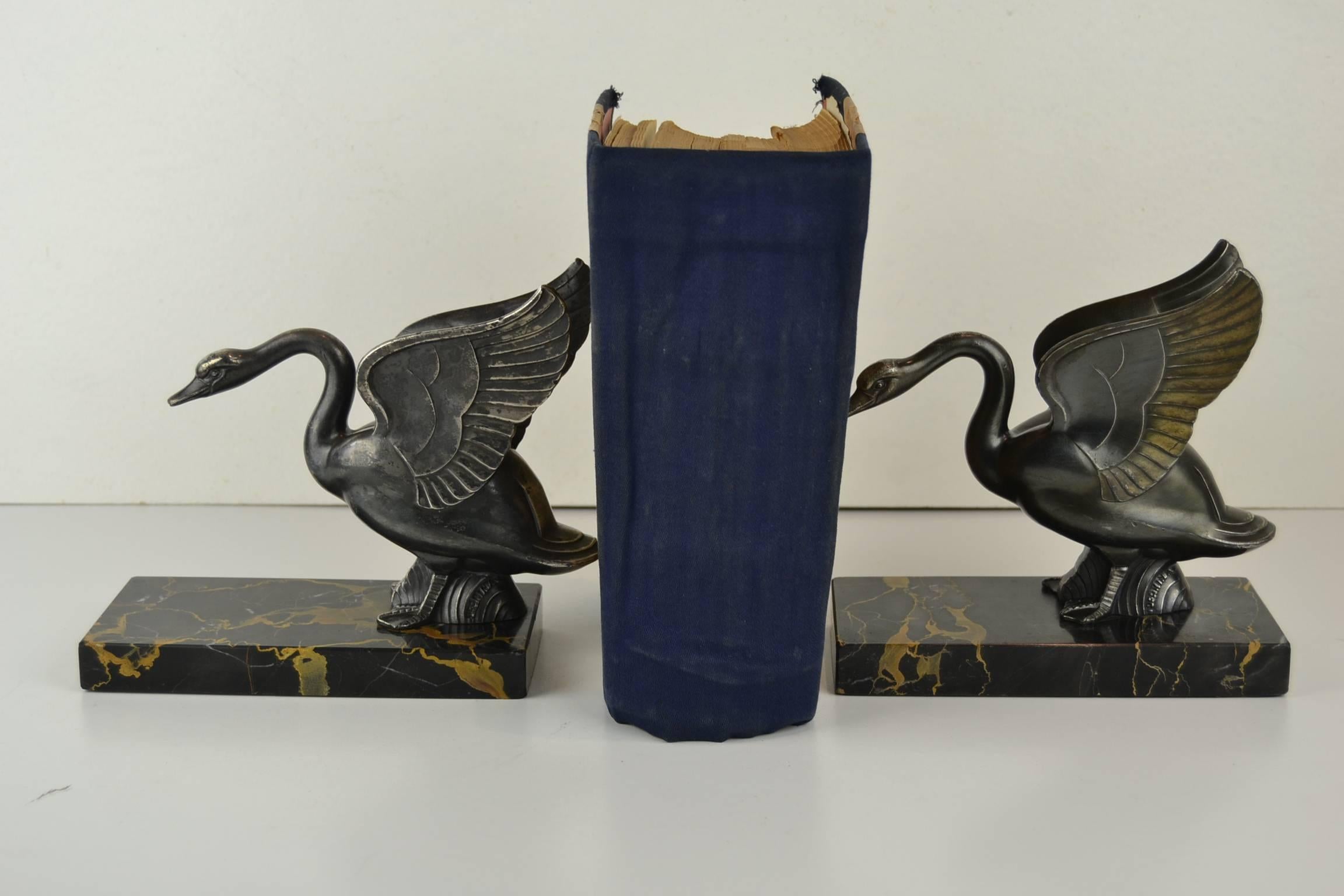 Swan Bookends by Perrina Paris , France , 1930s  1