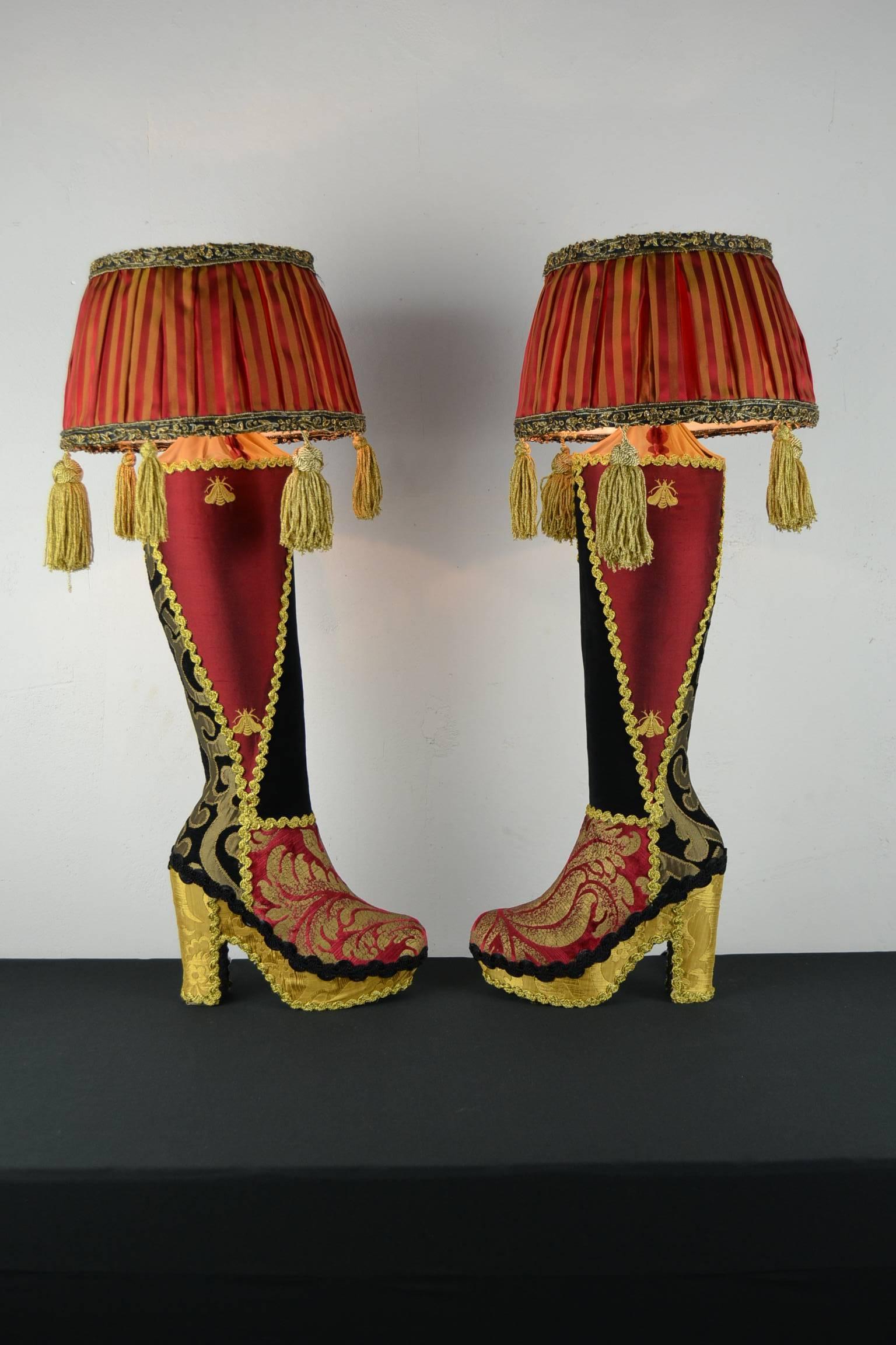 Contemporary Handmade High Heel Boots Table Lamps