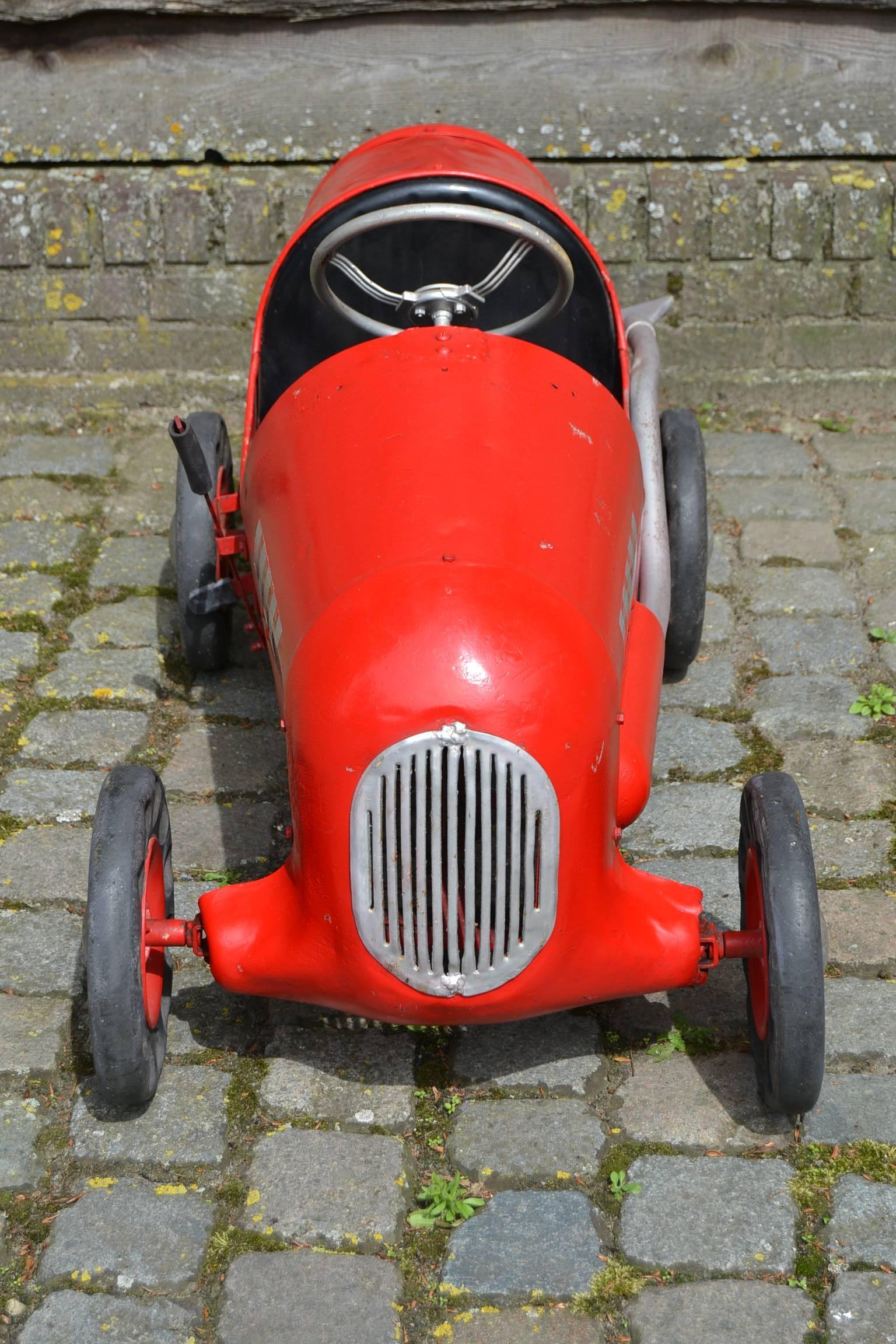 Industrial 1950s Triang Racer Metal Pedal Car