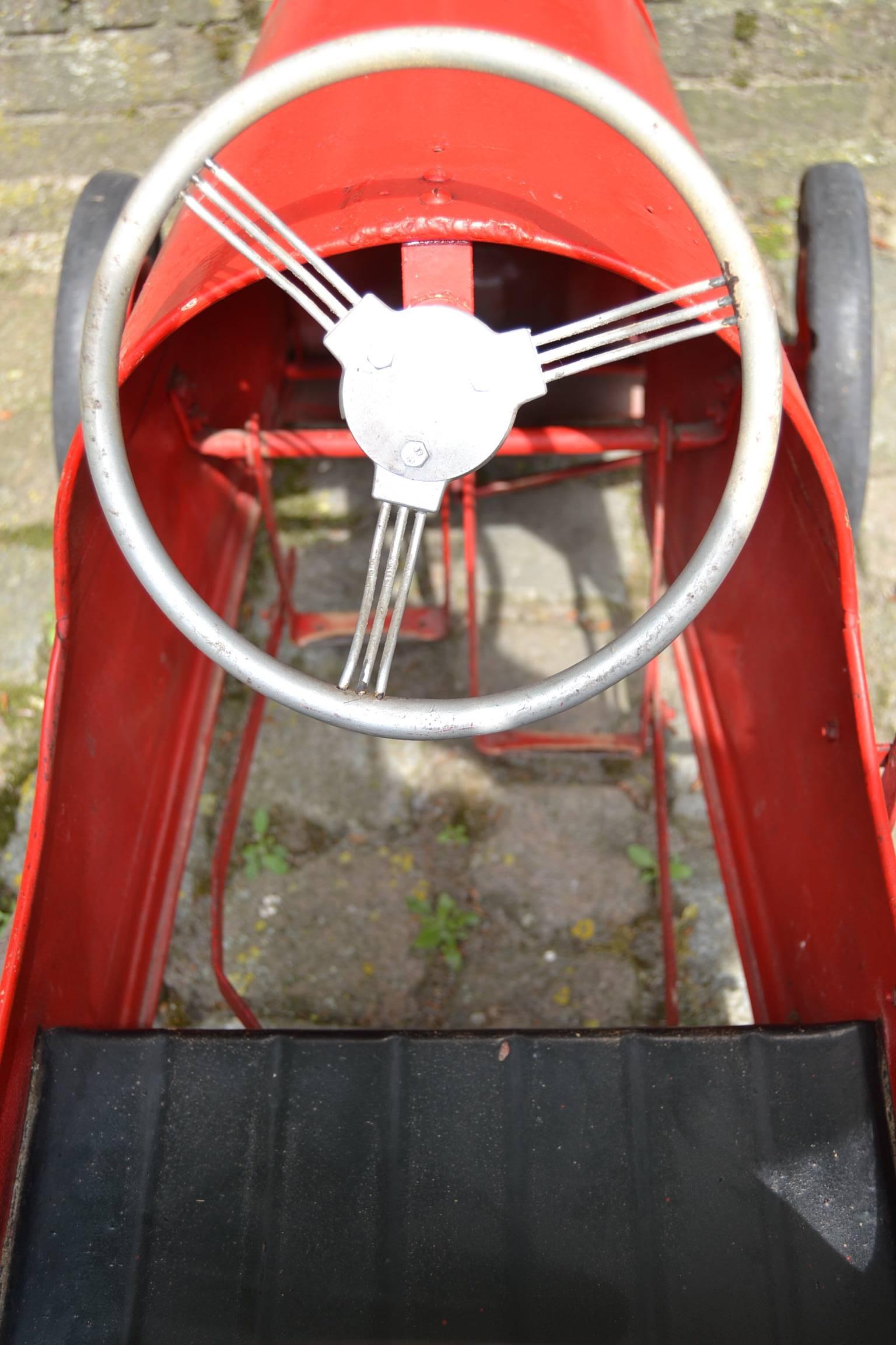 British 1950s Triang Racer Metal Pedal Car