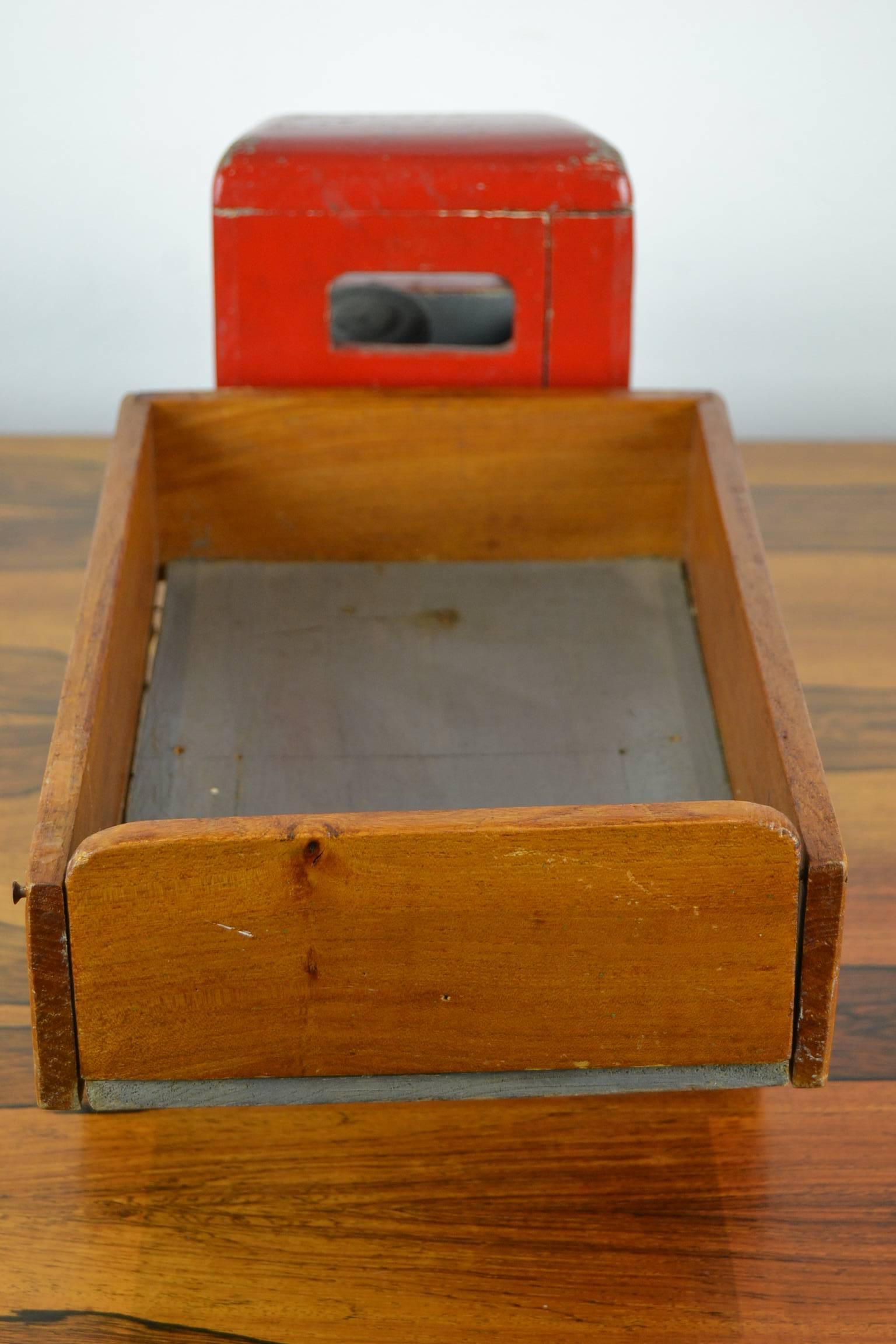 Mid-20th Century Large Wooden Antique Toy Dump Truck, 1940s