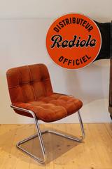 Vintage Double-Sided Enamel Sign Radiola, 1950s