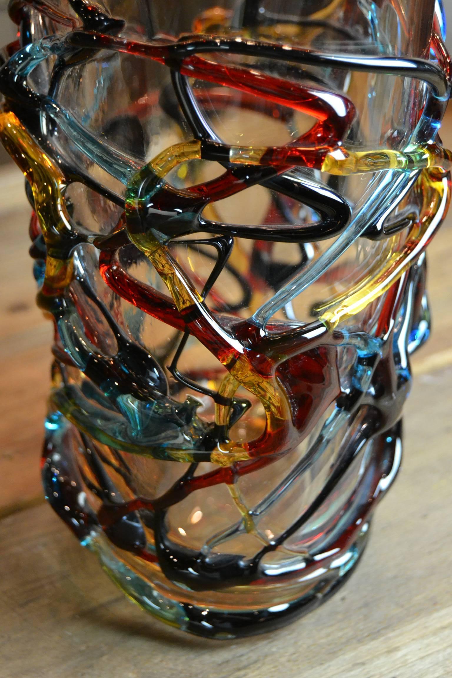 Italian Murano Glass Art Vase by Costantini