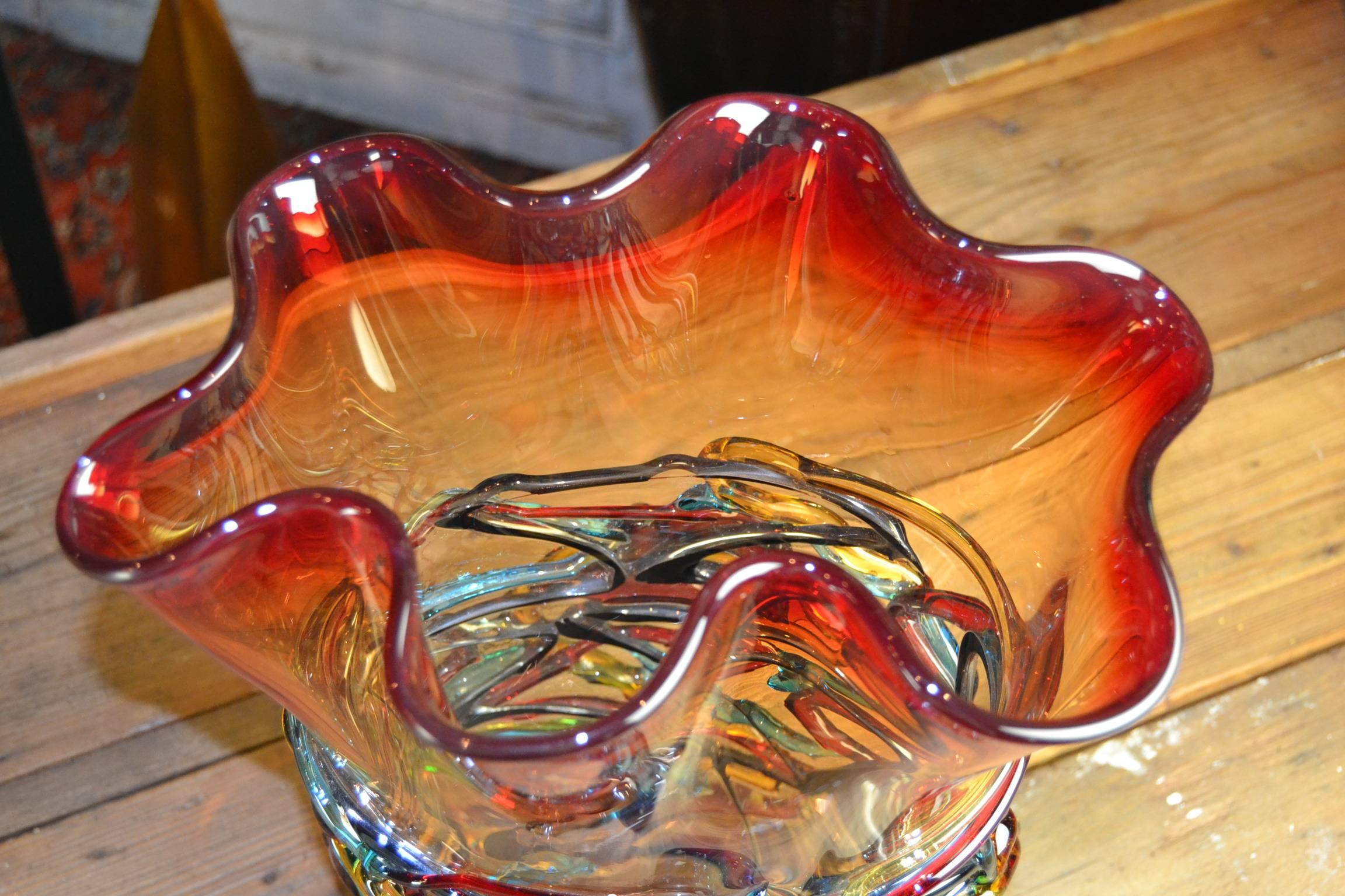 Art Glass Murano Glass Art Vase by Costantini