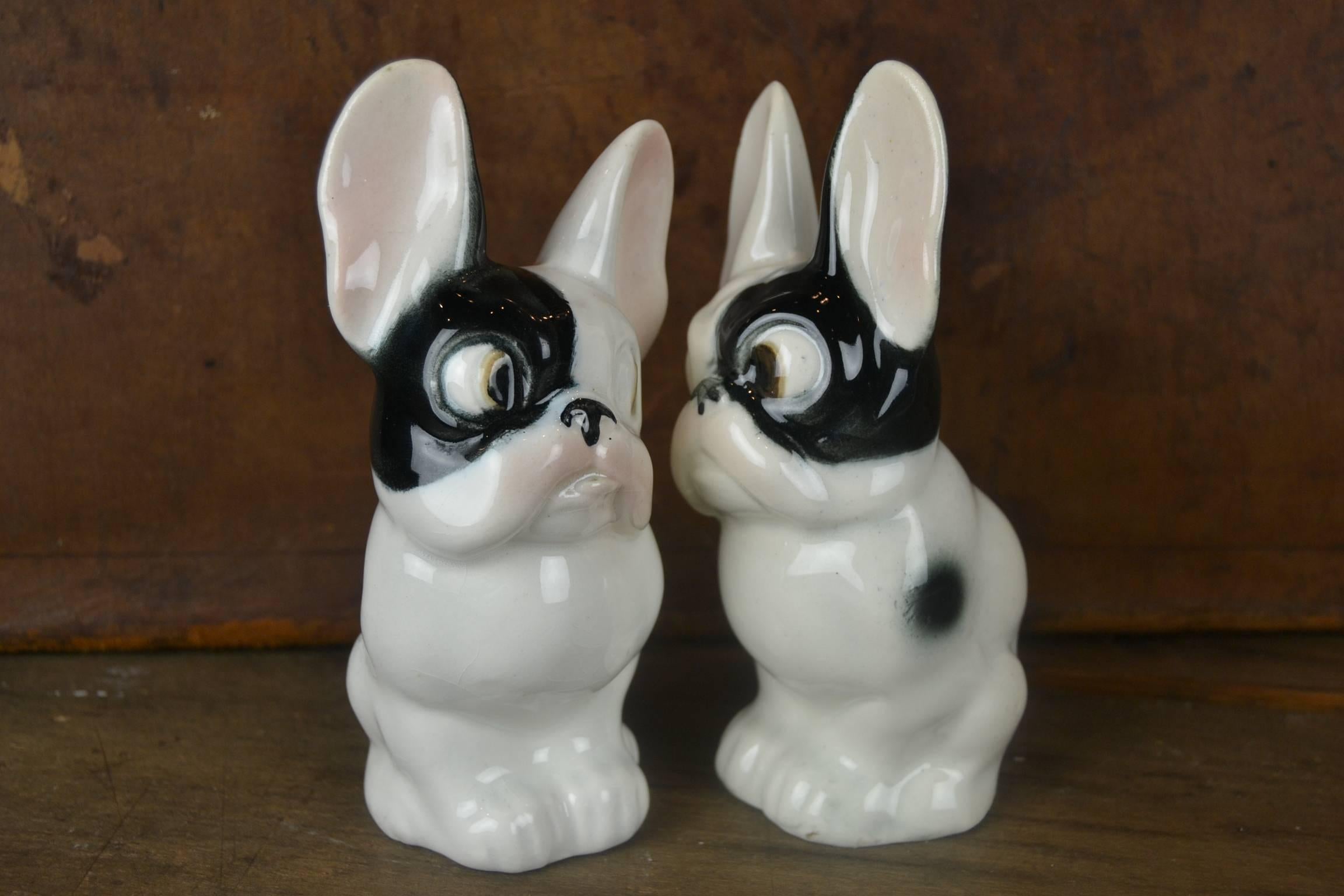 Pair of Vintage Porcelain French Bulldogs 4