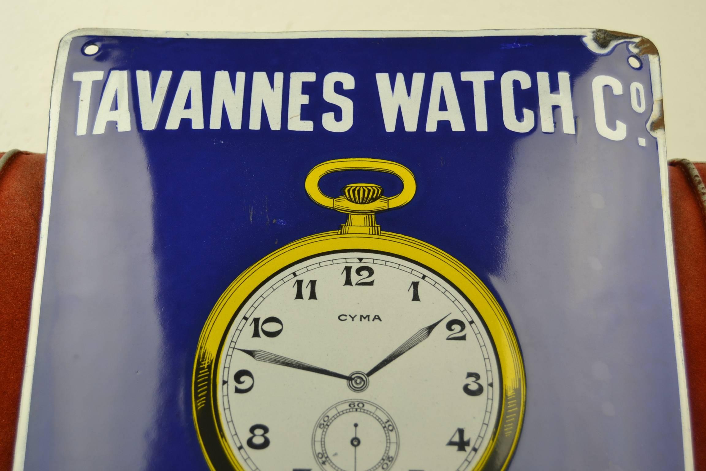 20th Century 1920s Enamel Sign Cyma Watches