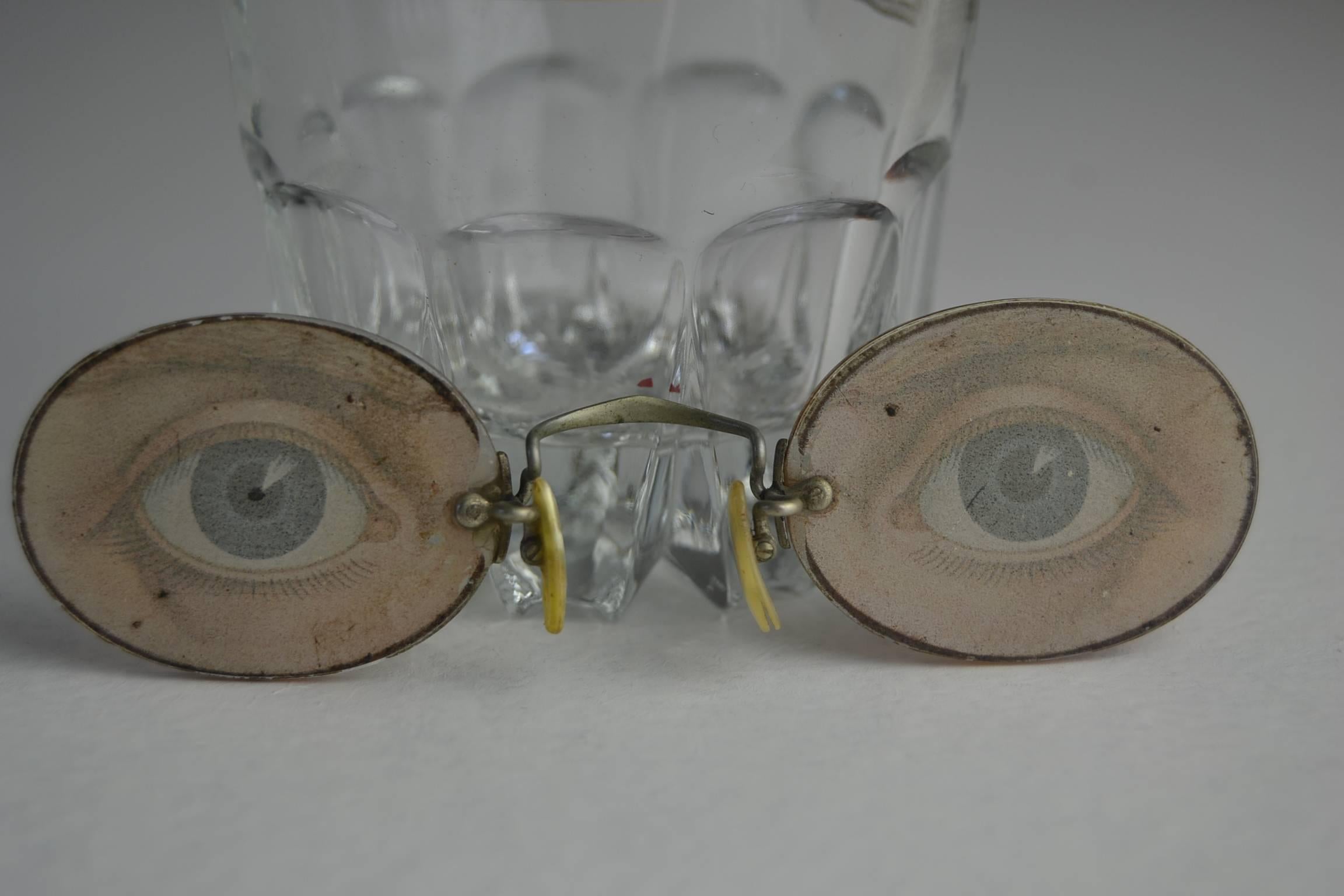 Européen Antique Hard Bridge Pinch Nose Lunettes