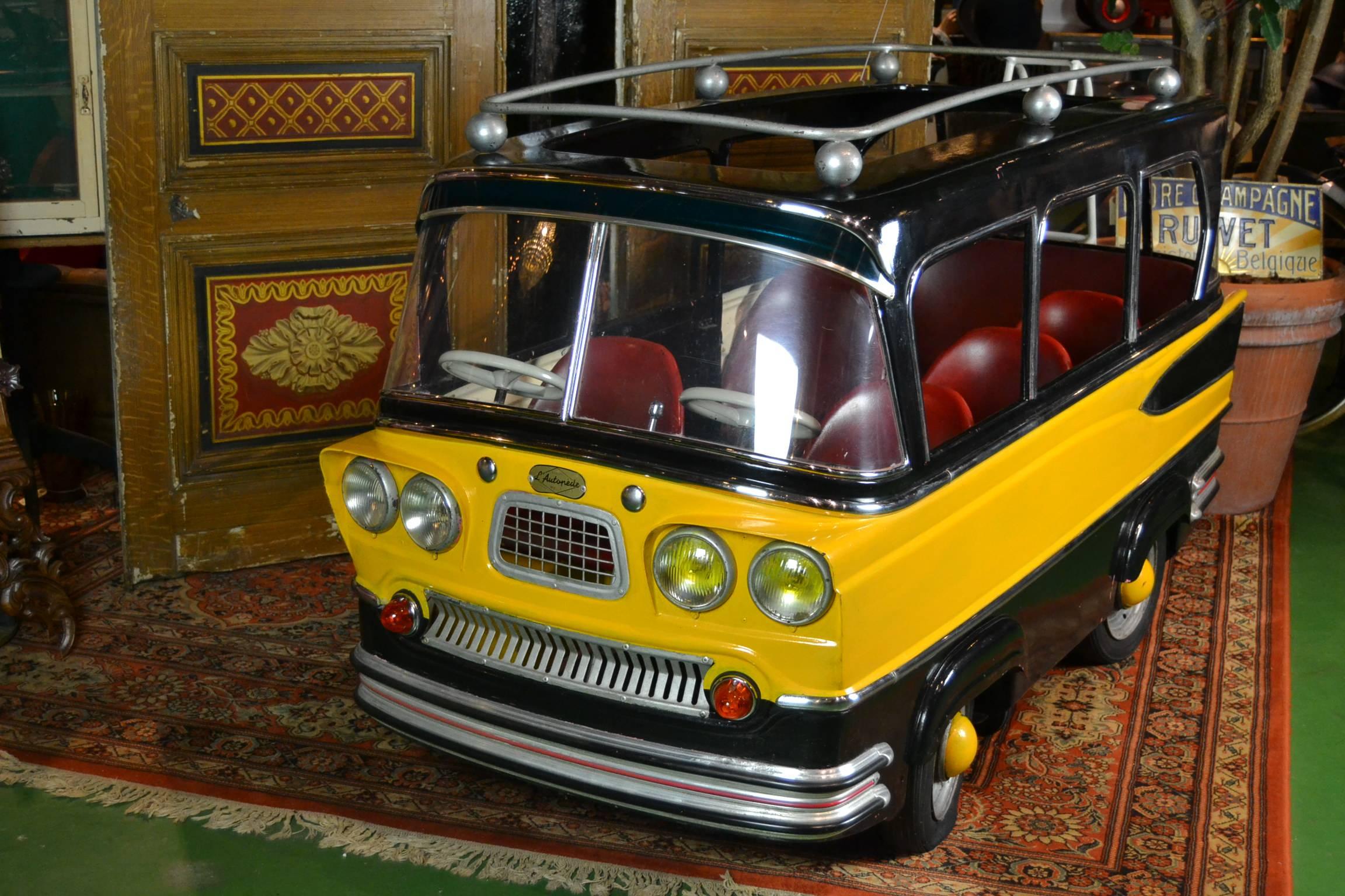 L' Autopède Belgian Metal Carousel Bus, 1950s 2