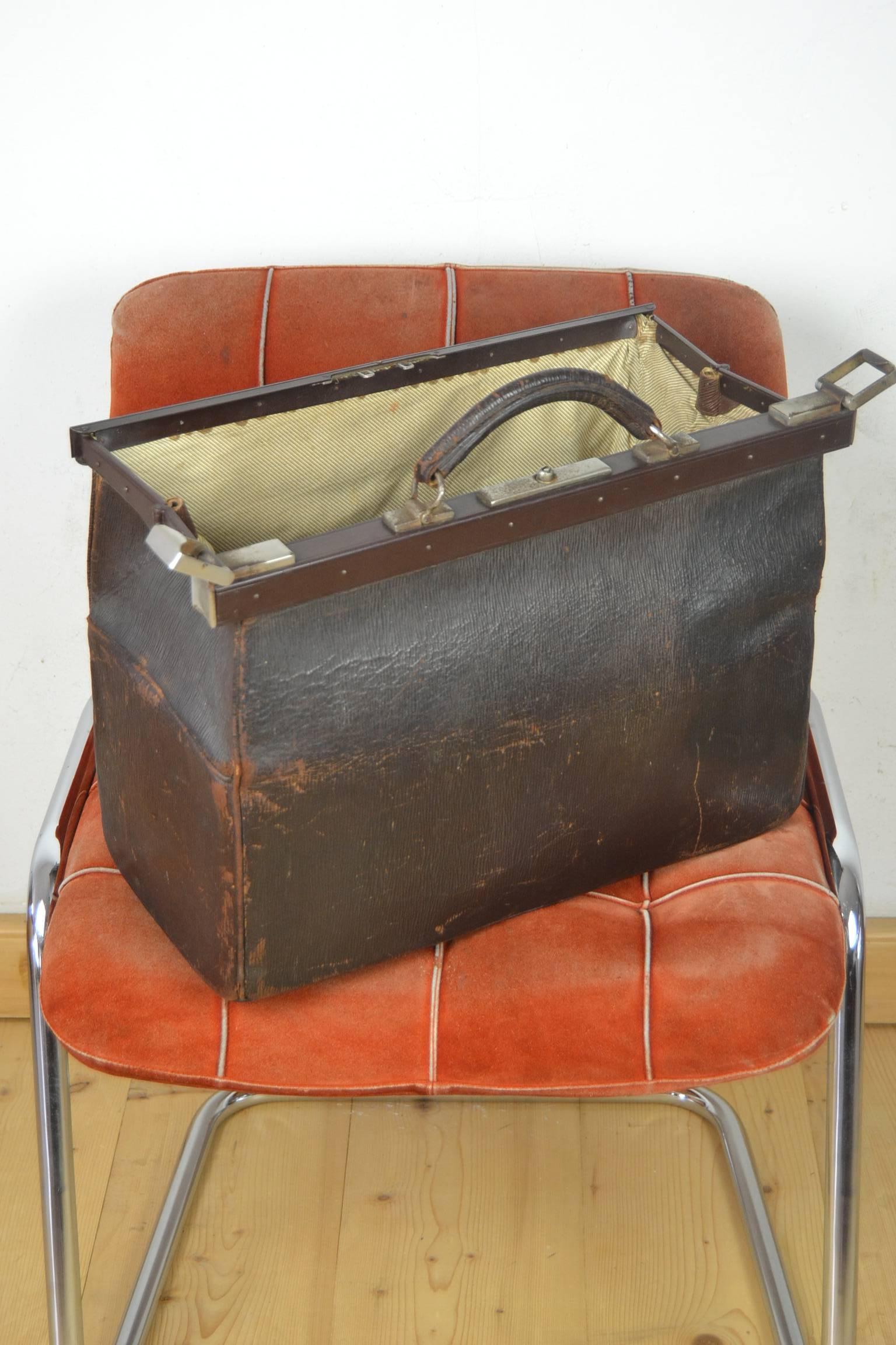 European Antique Leather Doctor's Bag