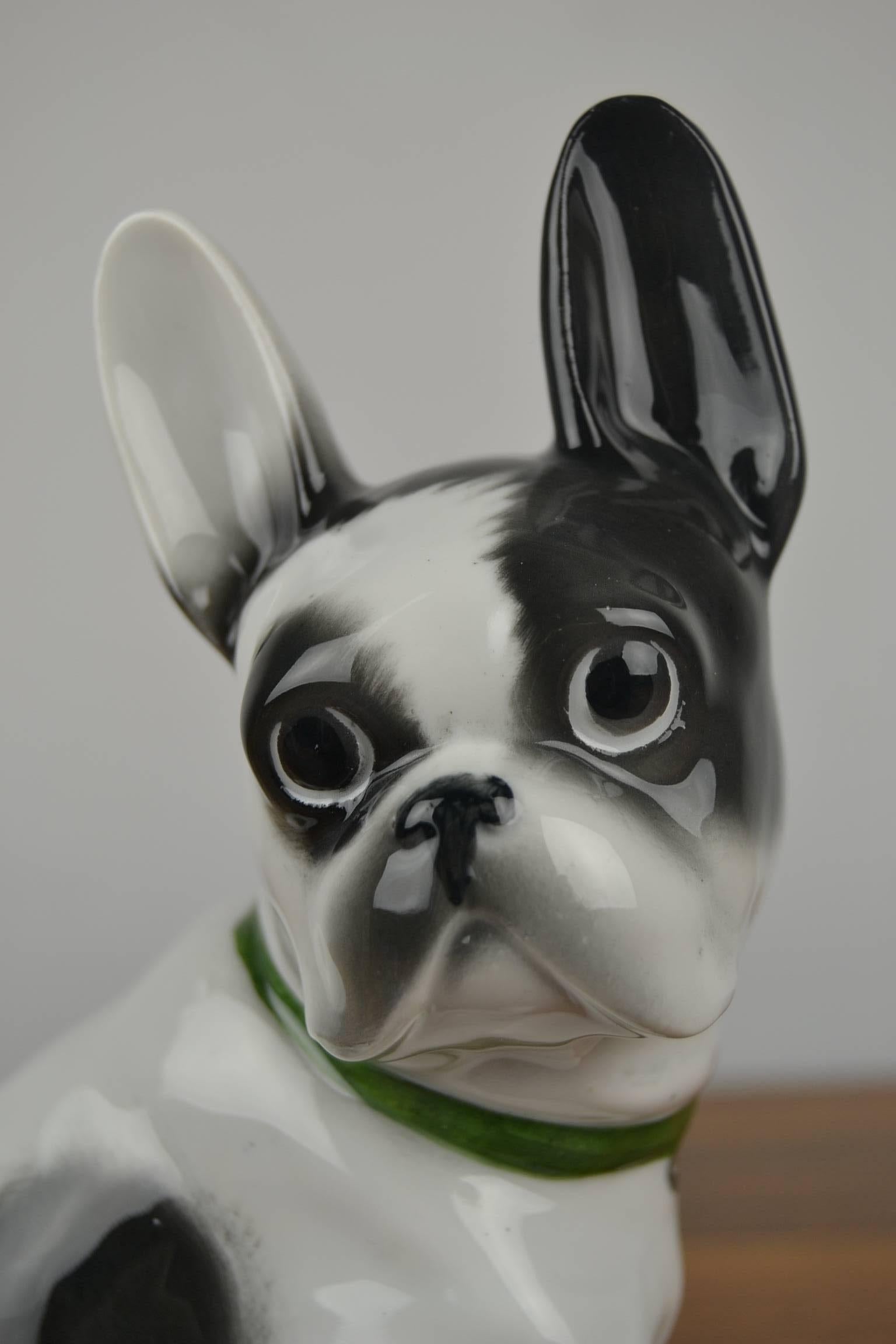 boston terrier porcelain figurine