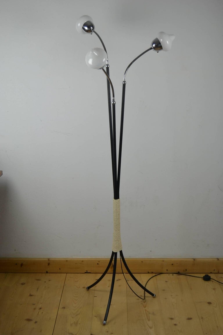 MidCentury ThreeLight Floor Lamp Flexible Arms at 1stDibs