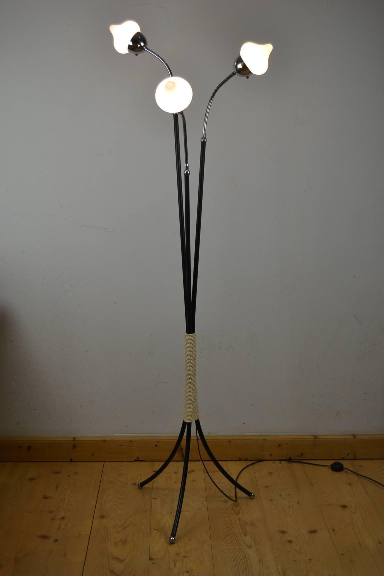 20th Century Mid-Century Three-Light Floor Lamp Flexible Arms