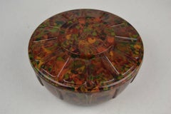 Art Deco Bakelite Bonbon Box for Martougin Belgian Chocolate with Minerva Logo