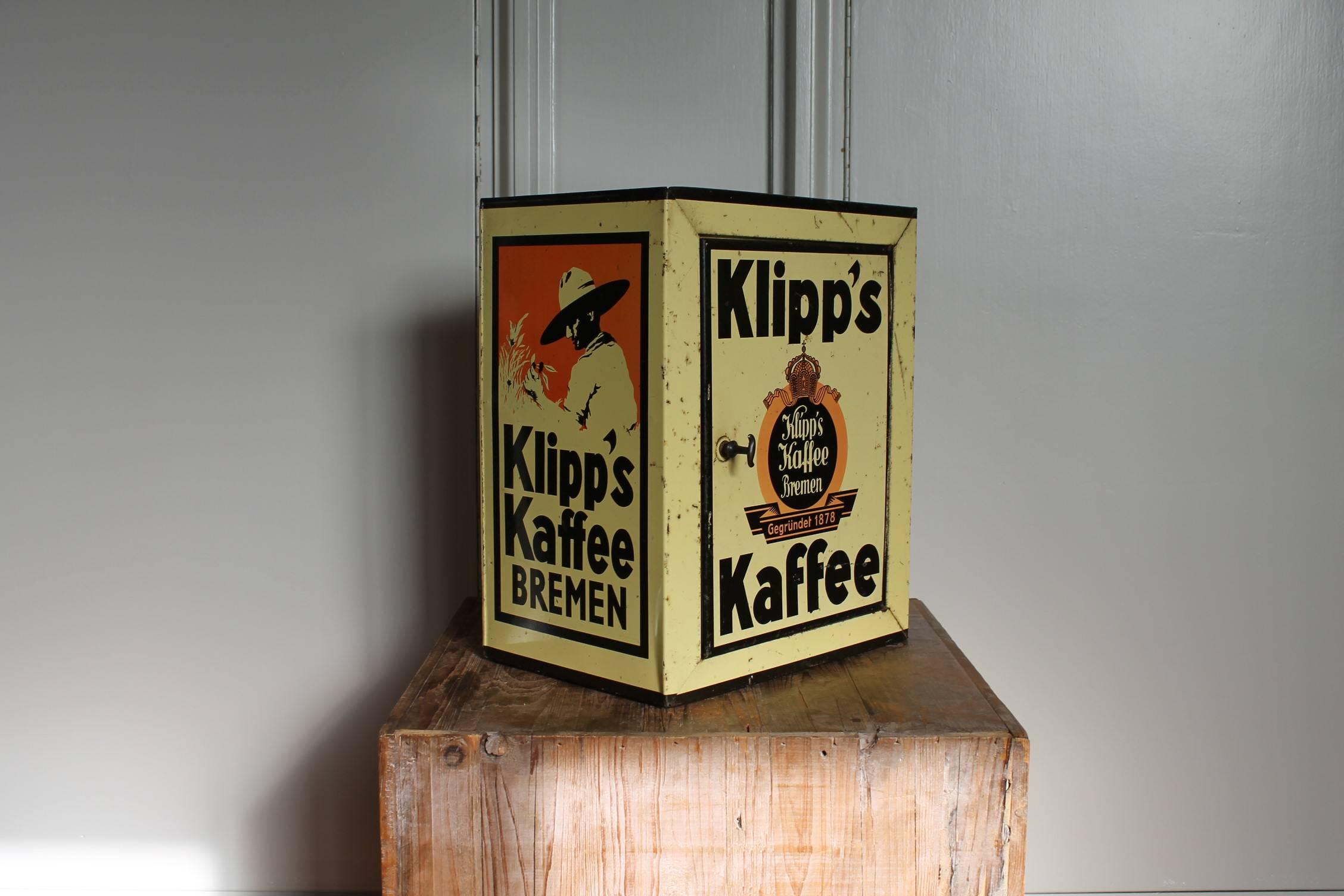 Tin Coffee Box with door for Klipp's Kaffee Bremen, Germany 4