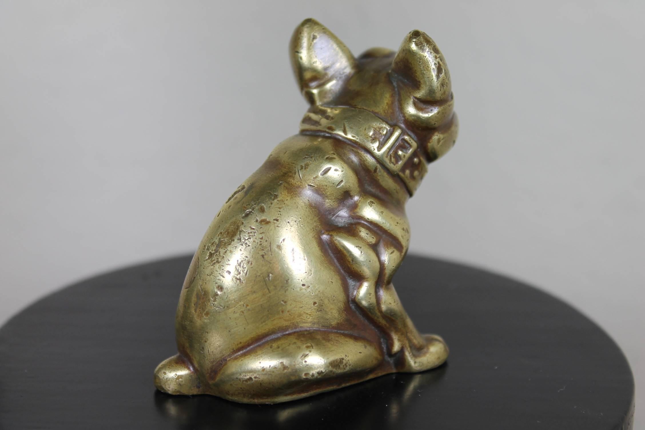 brass bulldog statue