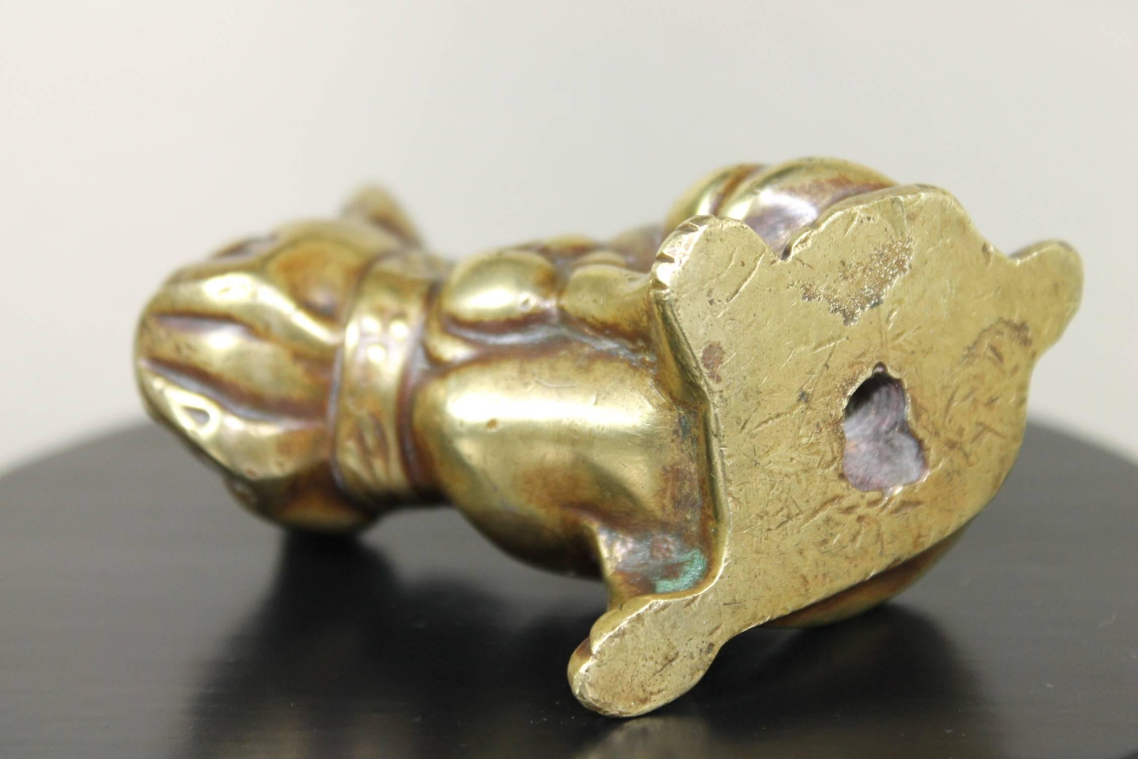 Copper Early 20th Century Brass French Bulldog Figurine
