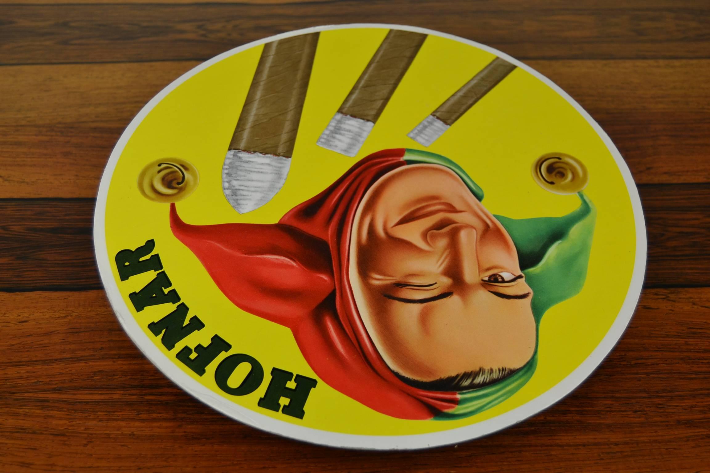 Dutch 1950s Hofnar Cigars Advertising Display Sign with Jester