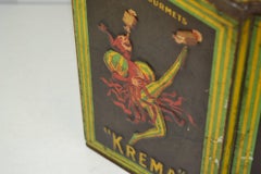 Jean D' Ylen designed and signed Confectionery Tin with Jester for Krema Bonbons