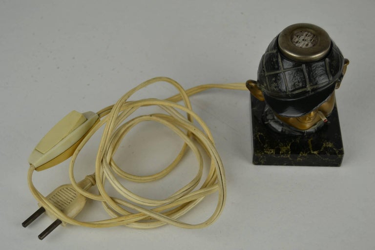 vintage electric cigarette lighter 1930s Electric Cigar Lighter Man with Cigarette, cold painted bronze at  1stDibs