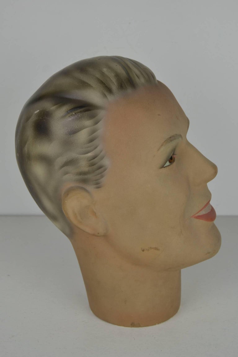 1930's Male Head of Mannequin Man Vintage Design Face Art Deco Plaster  Mannequin Decoration Hat Stand -  Norway