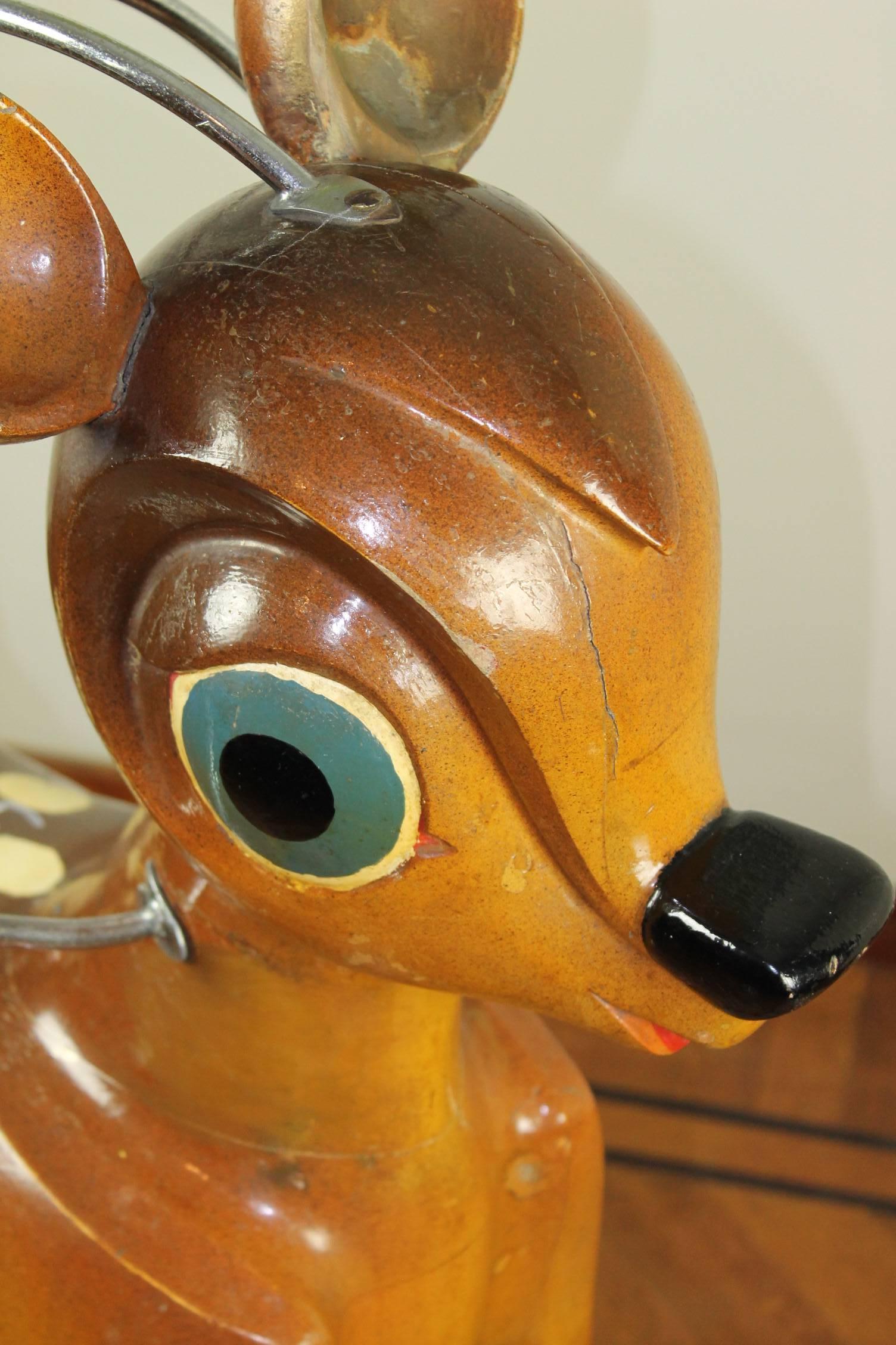 1960s Wooden Carousel Bambi Sculpture by Bernard Kindt In Good Condition In Antwerp, BE