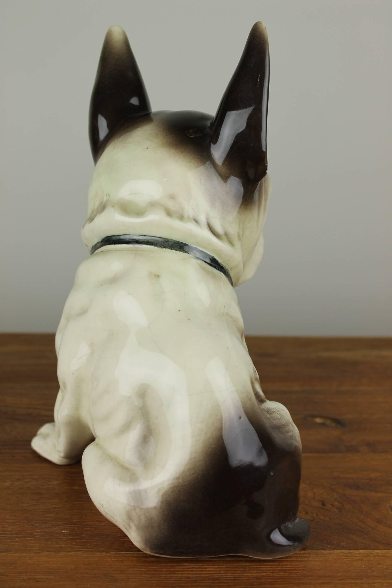 20th Century Art Deco  Porcelain French Bulldog Figurine , Germany 