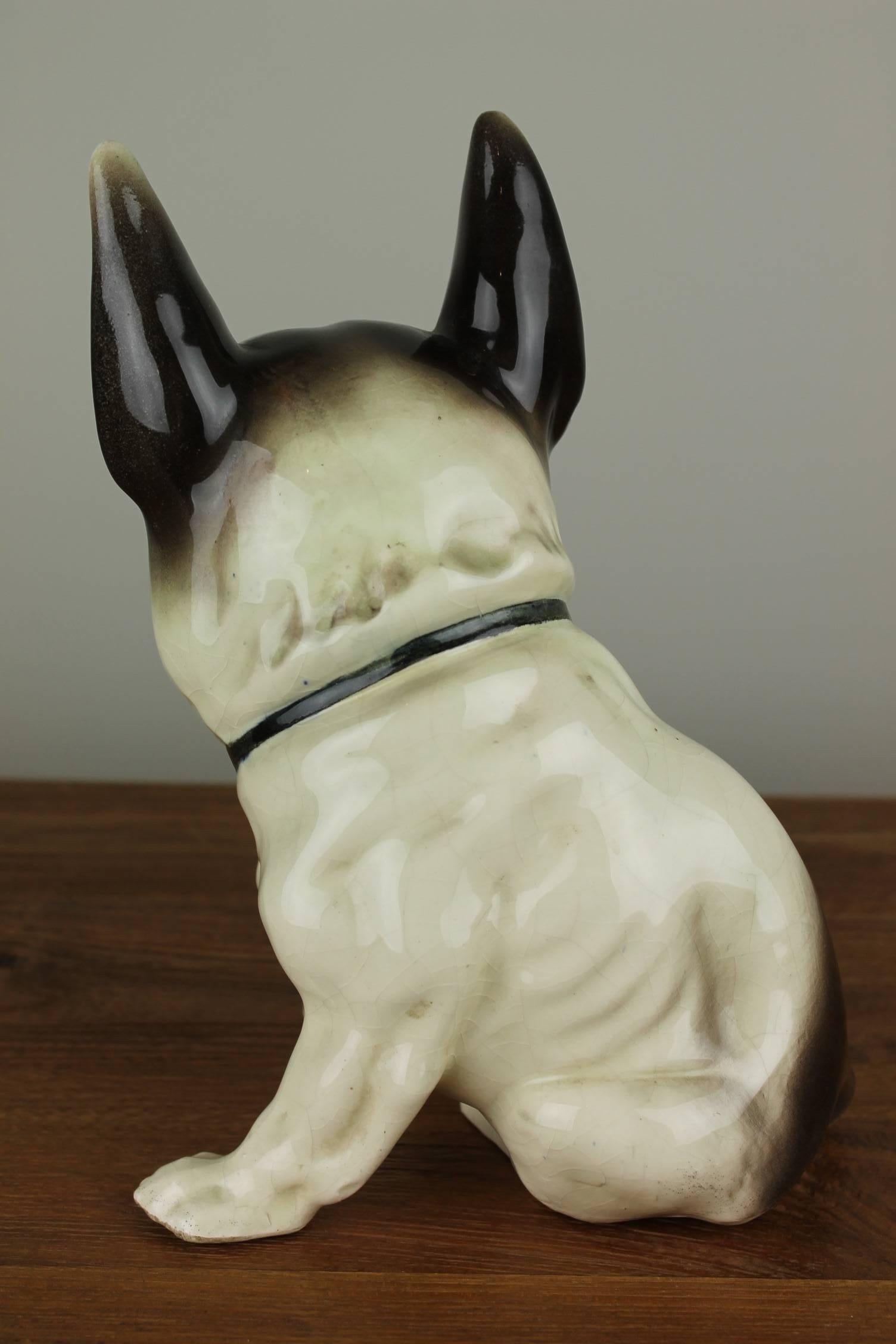Art Deco  Porcelain French Bulldog Figurine , Germany  1