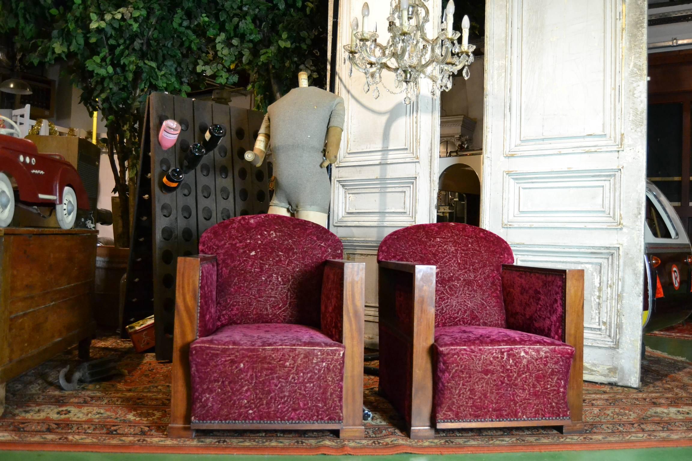 french art deco club chairs