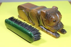 Vintage Bulldog Brush Holder