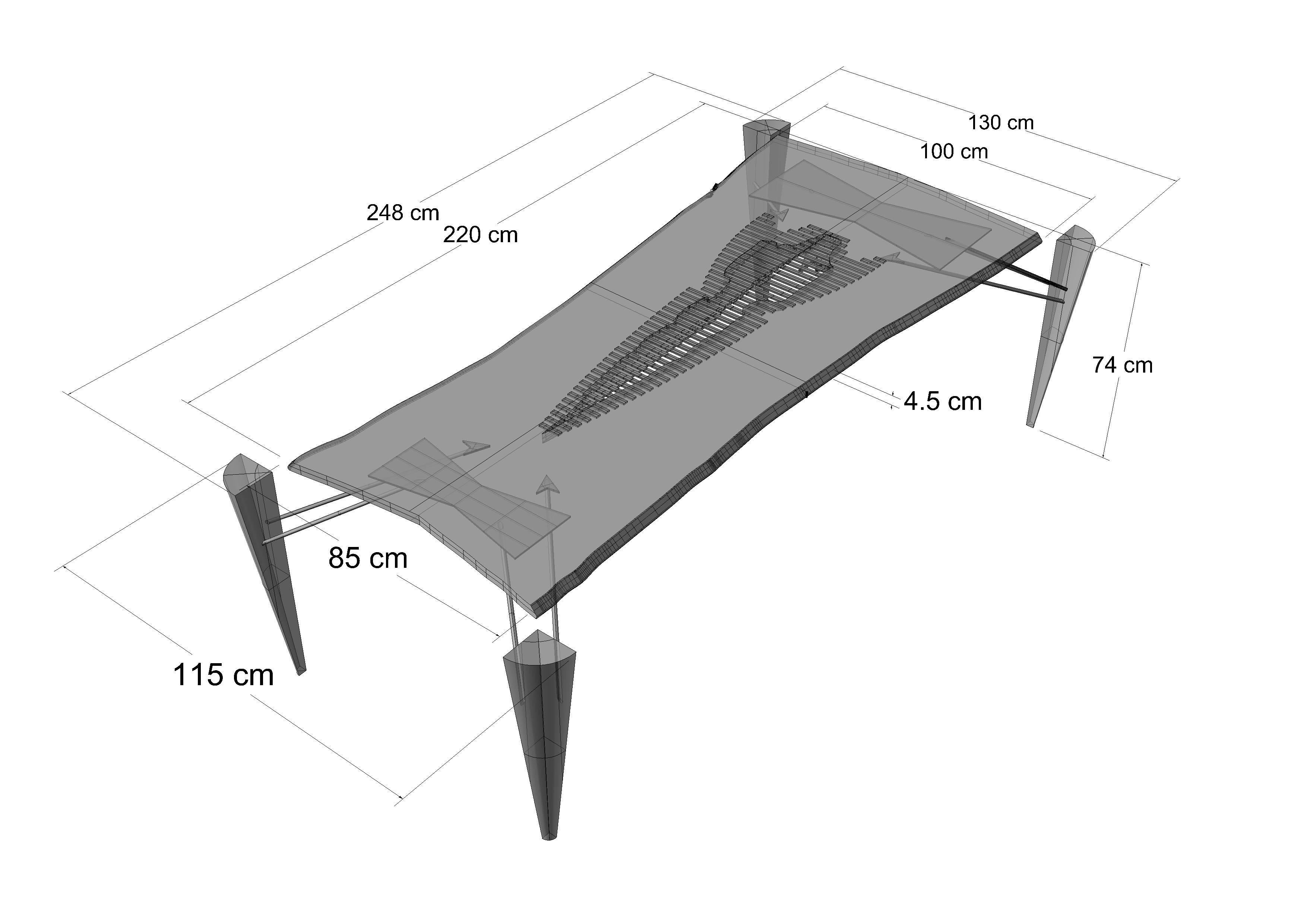 Rocket Table, Stamped: R  2015  Signed: Helgen Design 2
