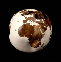 White Acrylic Resin Wooden Globe, 30 cm